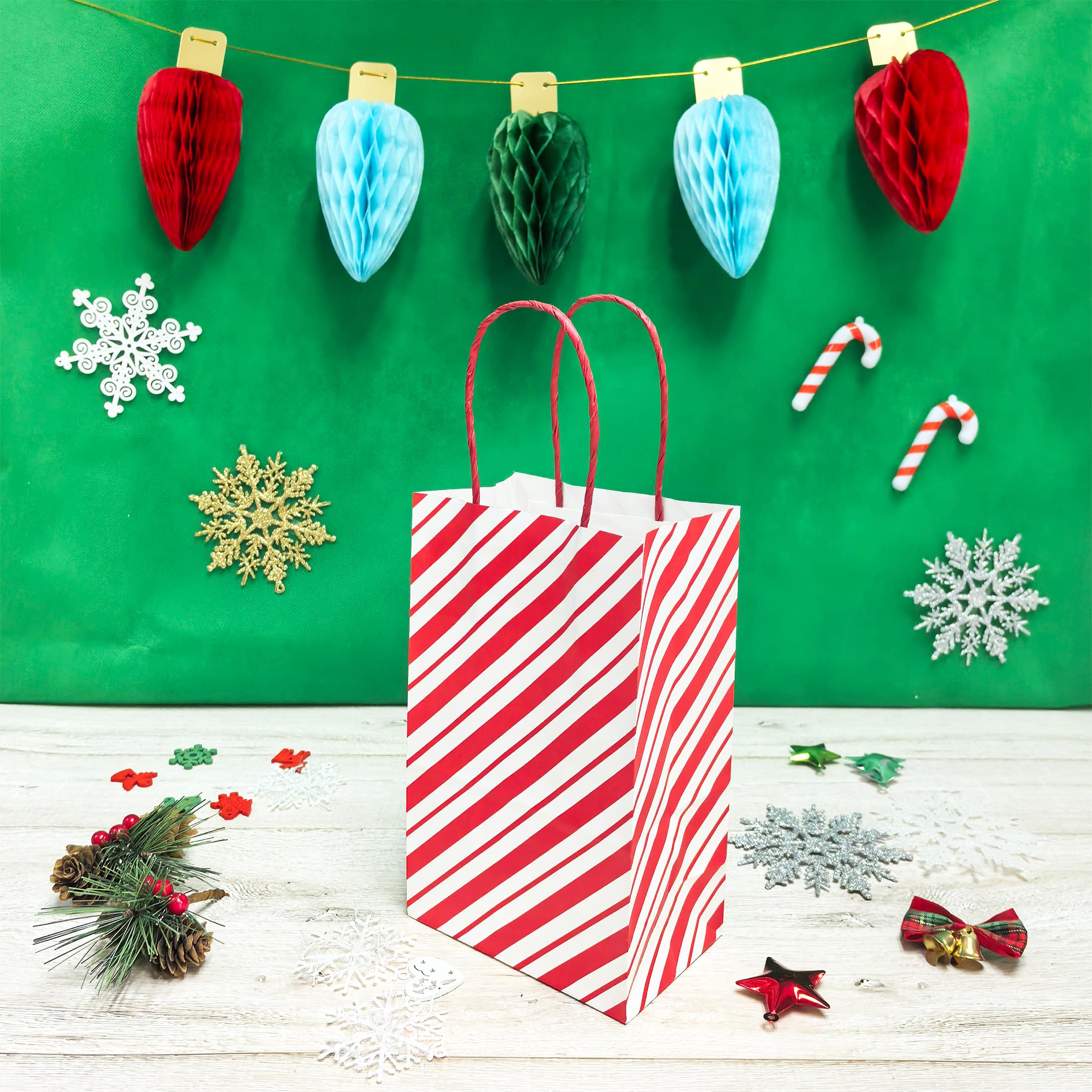 Small Peppermint Stripes Gift Bags, 6ct. by Celebrate It™