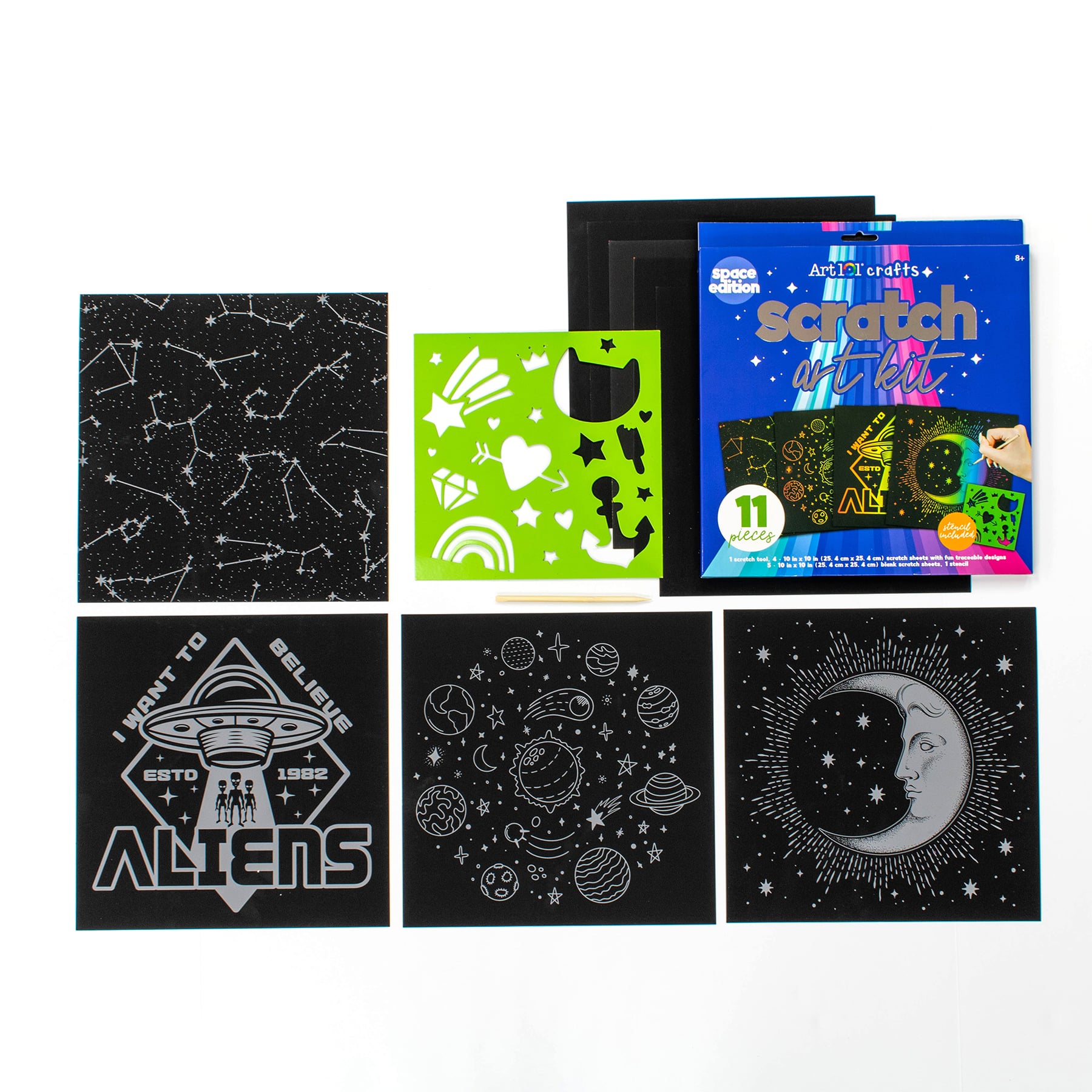 Art 101 Scratch Art Kits, 3 Packs of 11