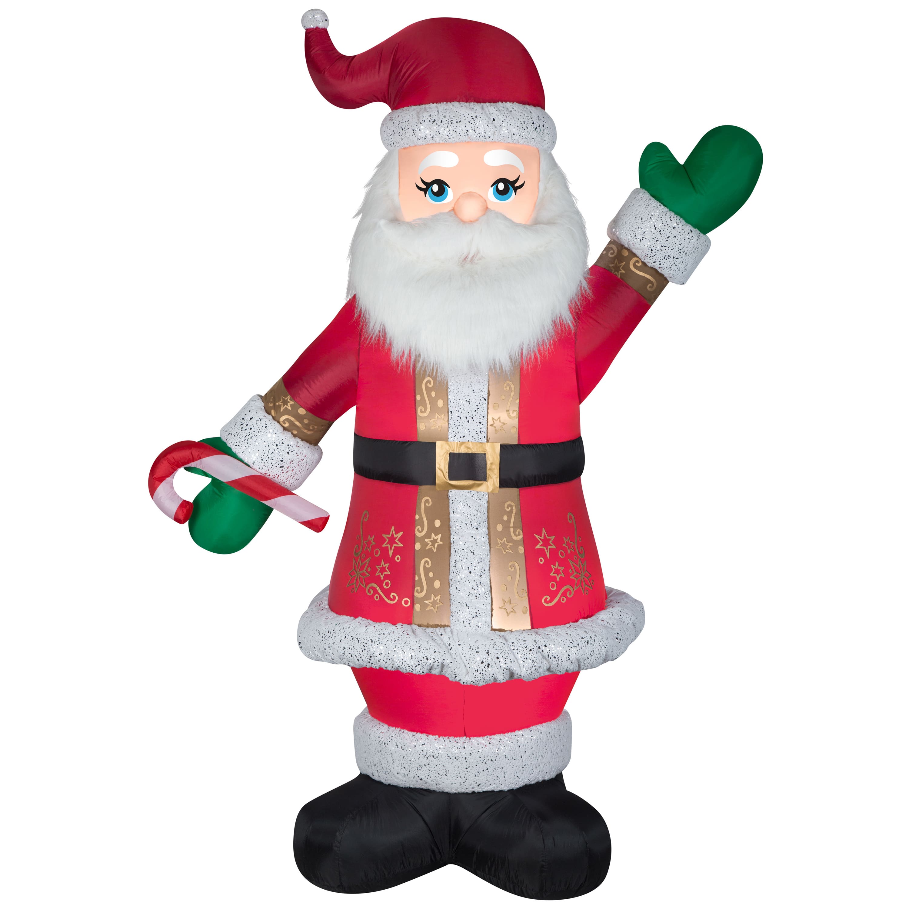 8ft. Airblown&#xAE; Inflatable Mixed Media Luxe Santa with Candy Cane