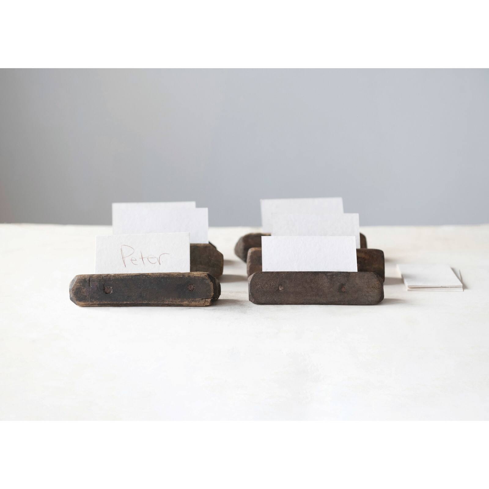 Hello Honey® Reclaimed Wood Place Card Holder with 12 Cards Boxed Set