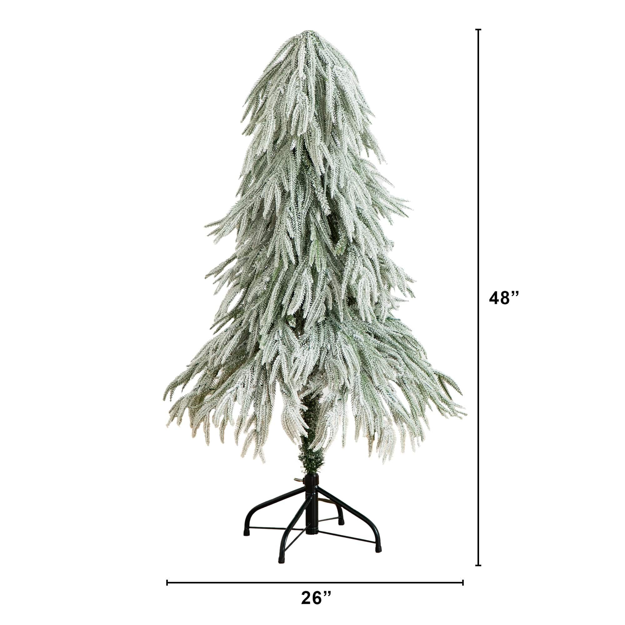 4ft. Pre-Lit Down Swept Flocked Fir Artificial Christmas Tree, Warm White LED Lights