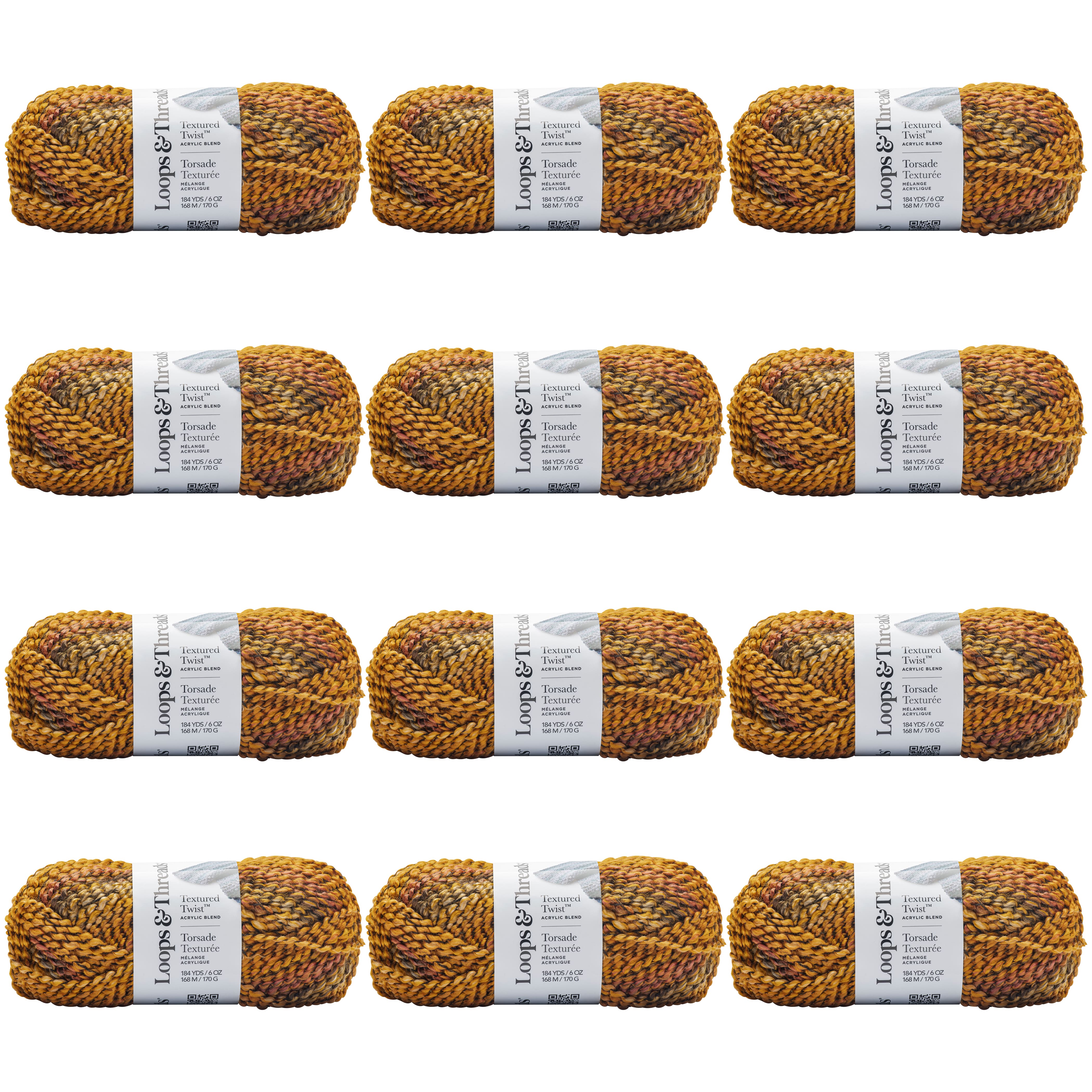 12 Pack: Textured Twist&#x2122; Yarn by Loops &#x26; Threads&#xAE;