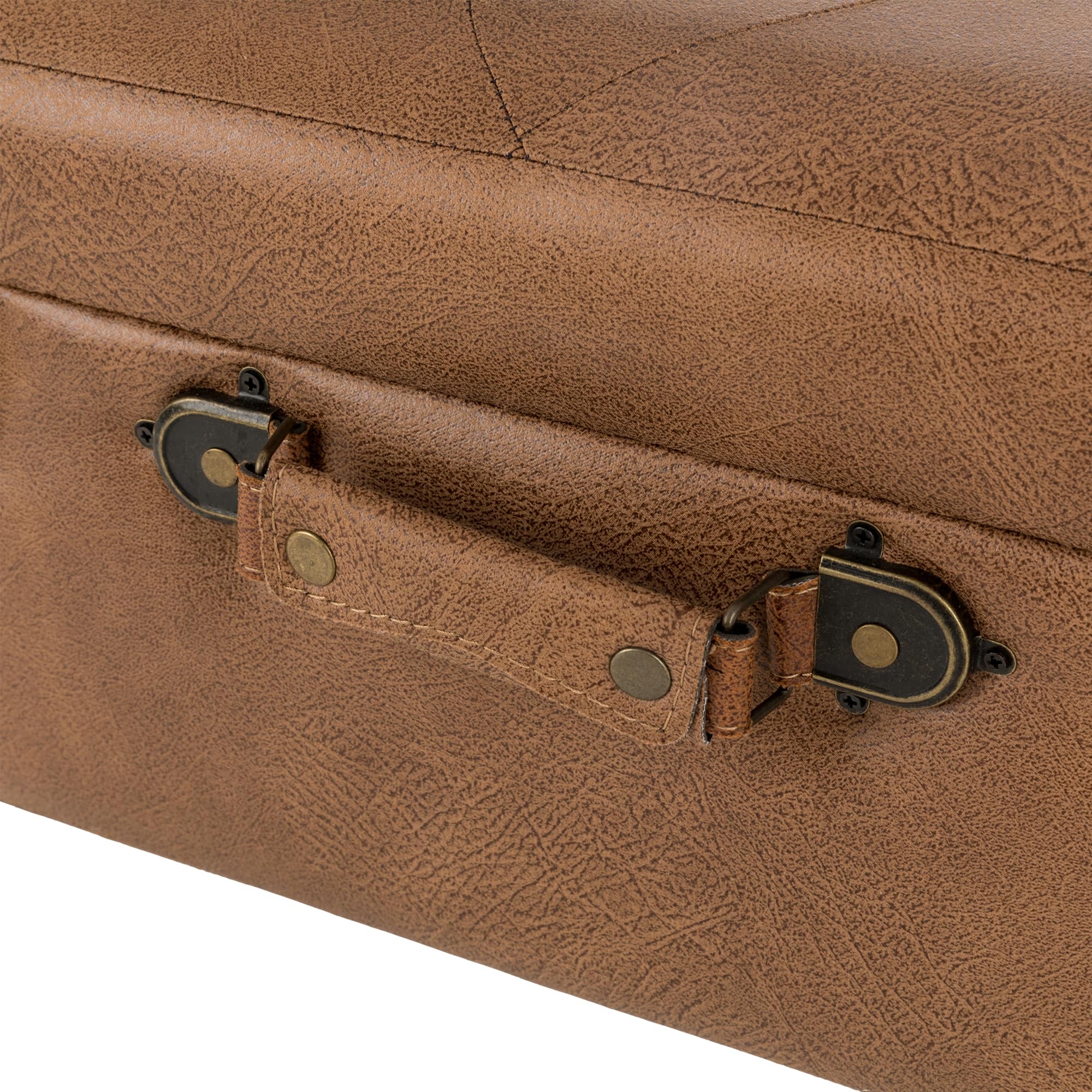 Glitzhome&#xAE; Leatherette Upholstered Storage Stool