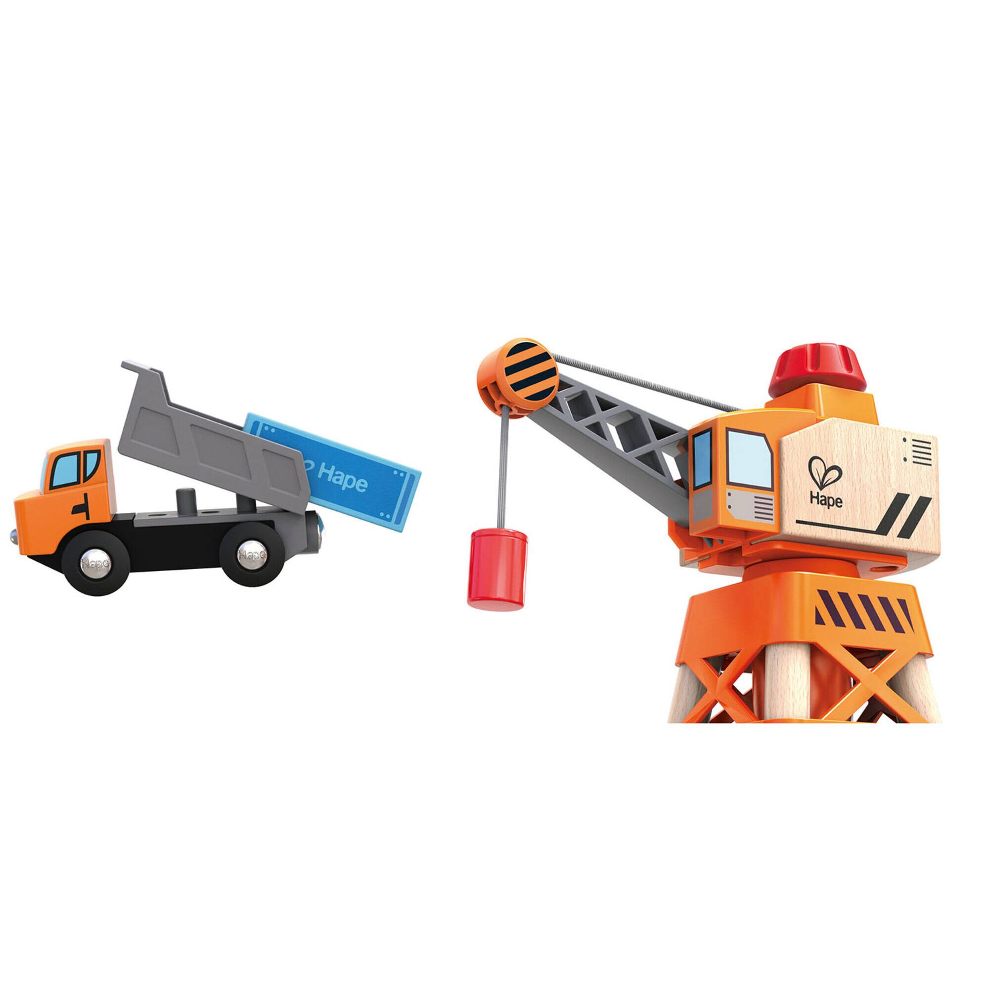 Hape Large Boom Crane & Truck Set
