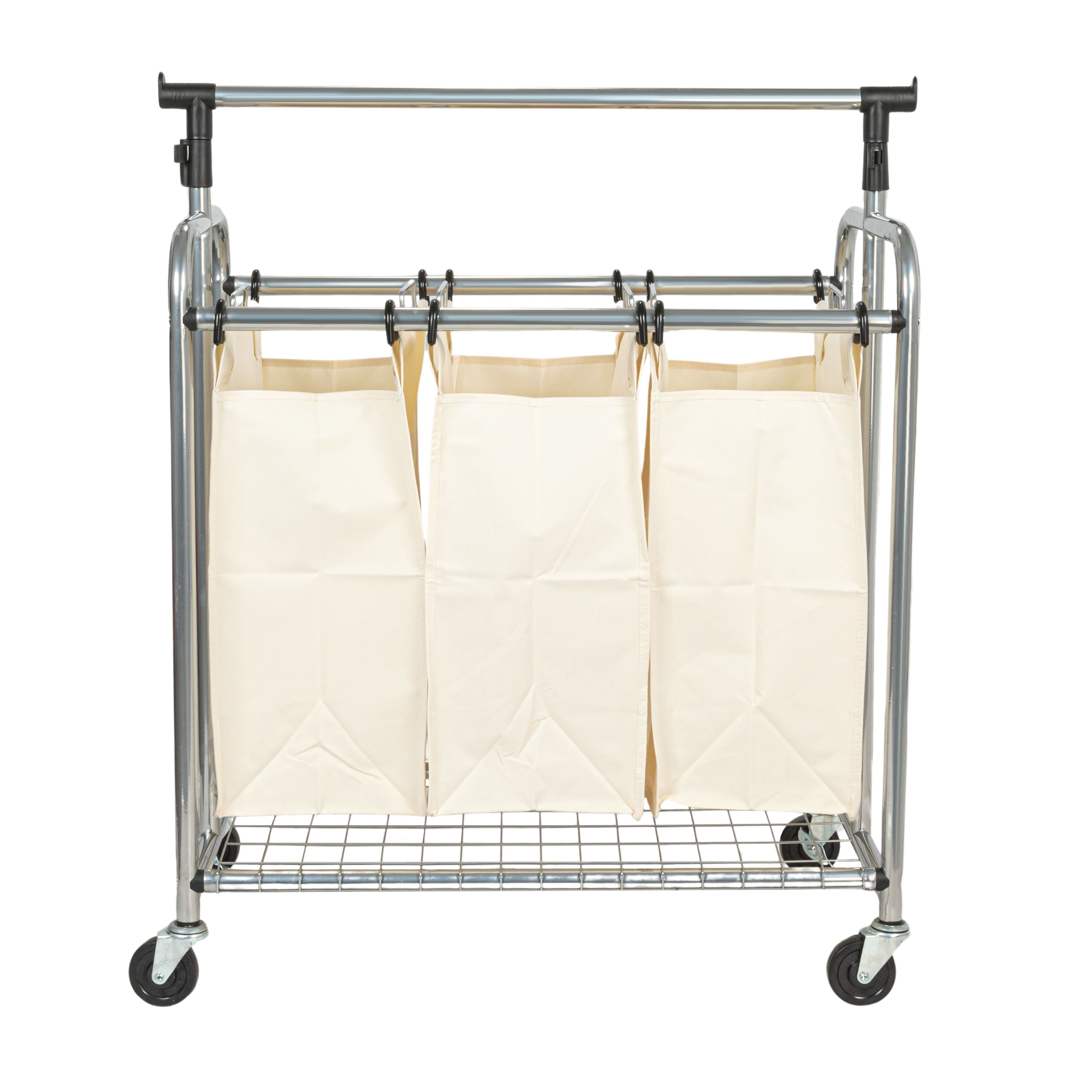 Household Essentials 3-Bag Laundry Sorter with Clothes Rack