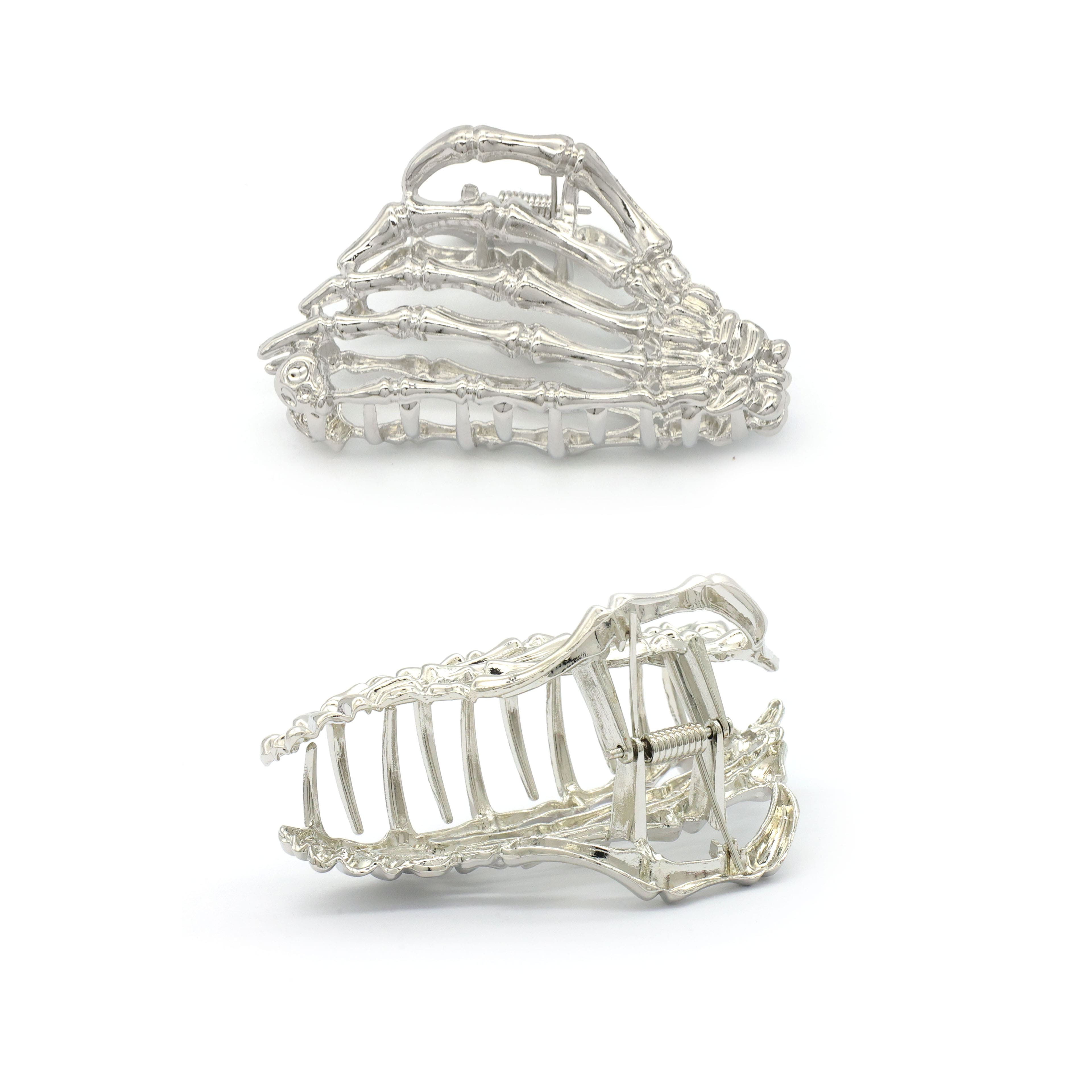 Silver Skeleton Hand Claw Clip by Celebrate It&#x2122;