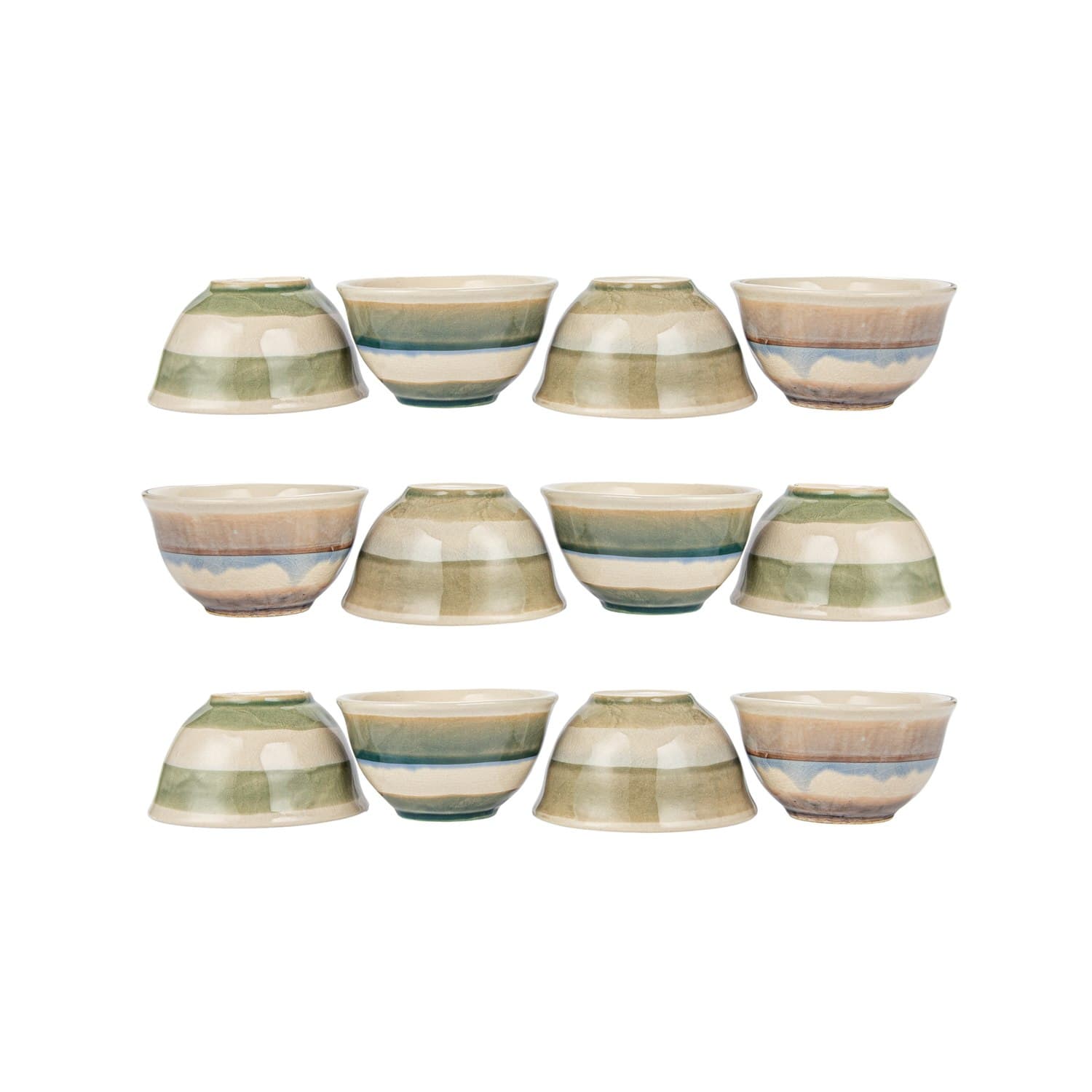 2&#x22; Multicolor Stoneware Bowls with Stripes, 12ct.