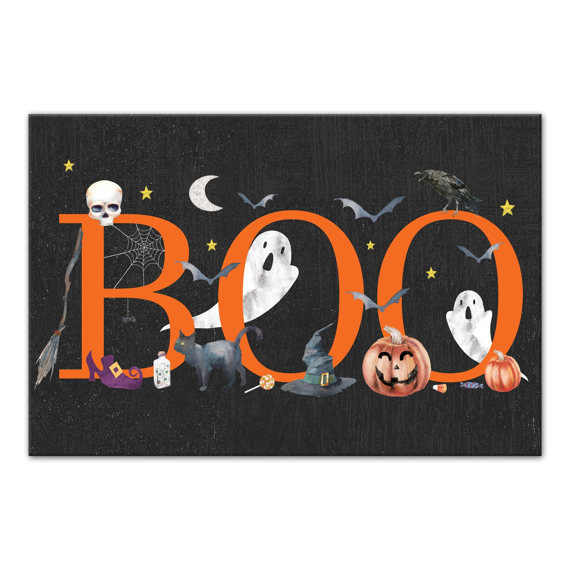 Boo Halloween Icons 18&#x22; x 12&#x27; Canvas Wall Art