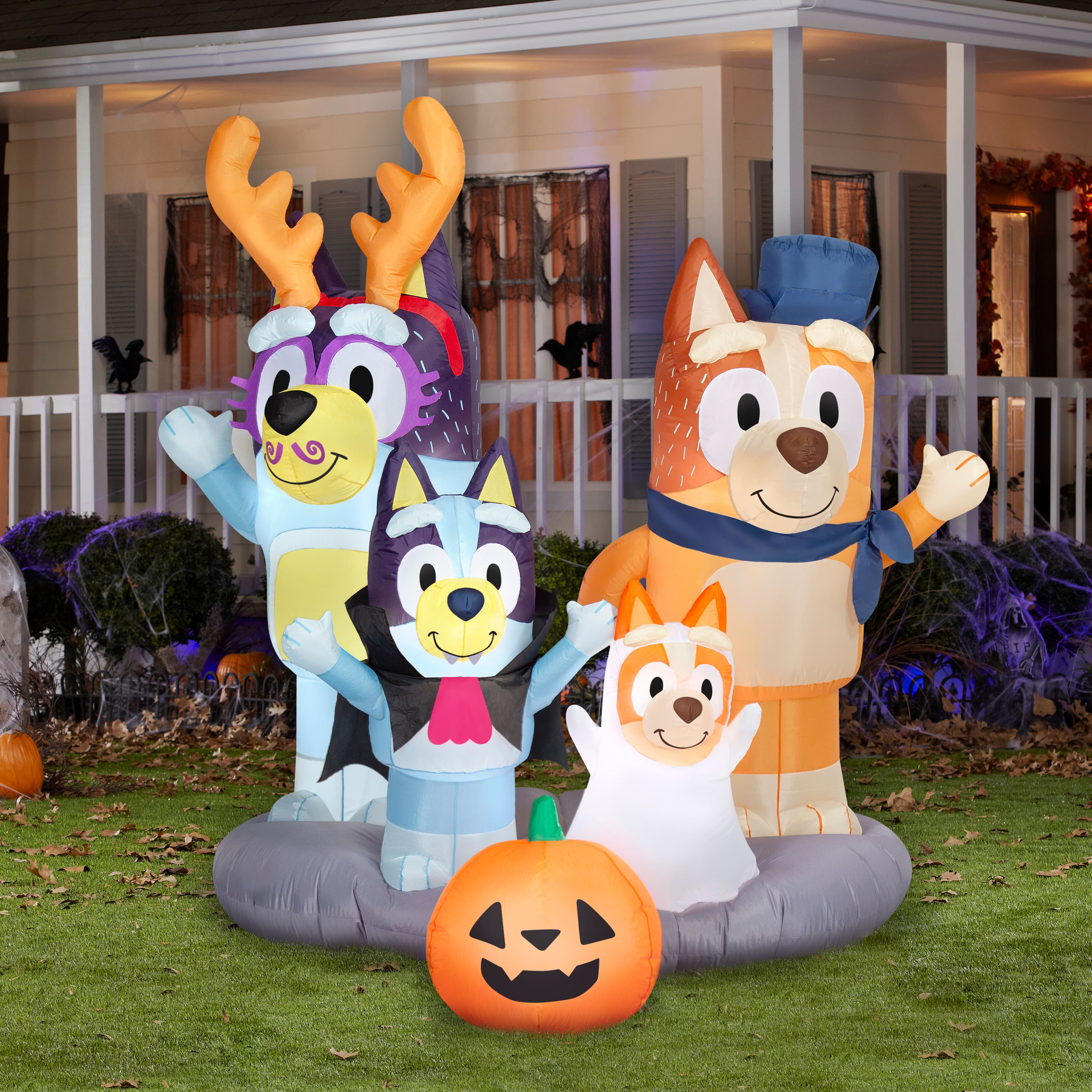 5.5" Airblown® Inflatable Halloween Bluey & Family Scene