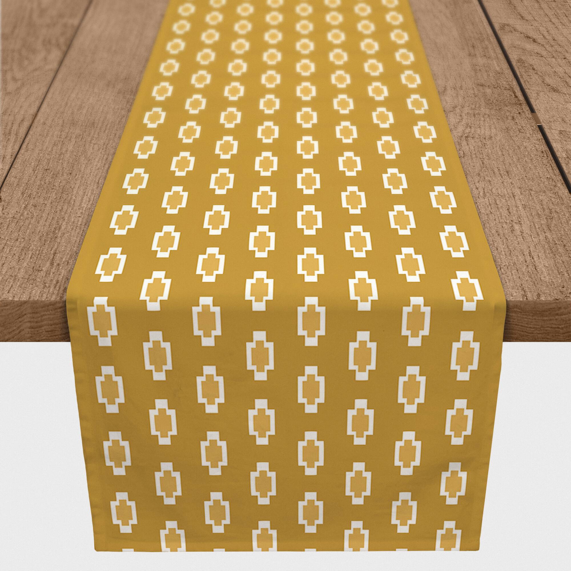 Yellow Tribal Pattern Indoor/Outdoor Table Runner