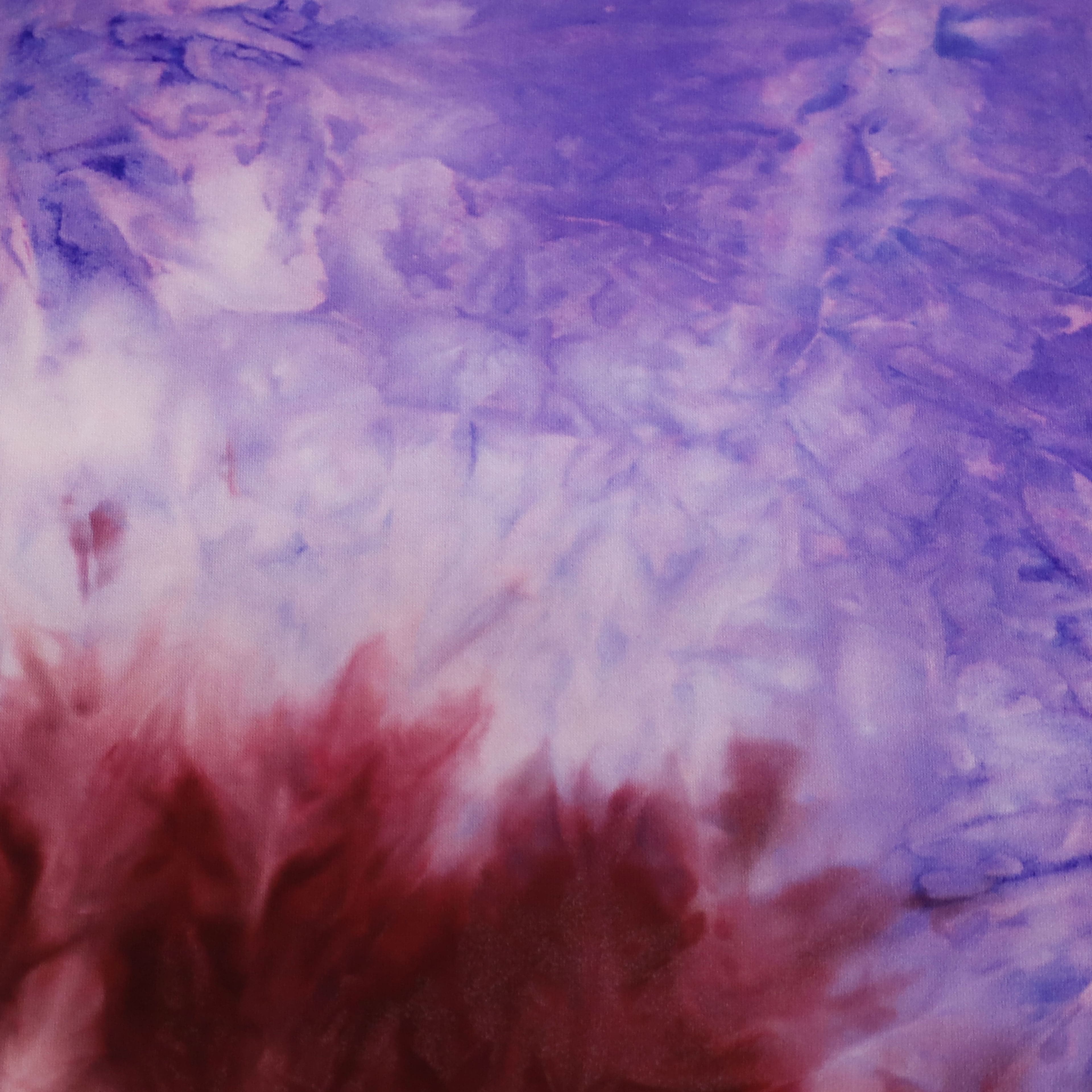 Fabric Merchants Blue, Lavender &#x26; Burgundy Tie Dye Double Brushed 4-Way Stretch Fabric