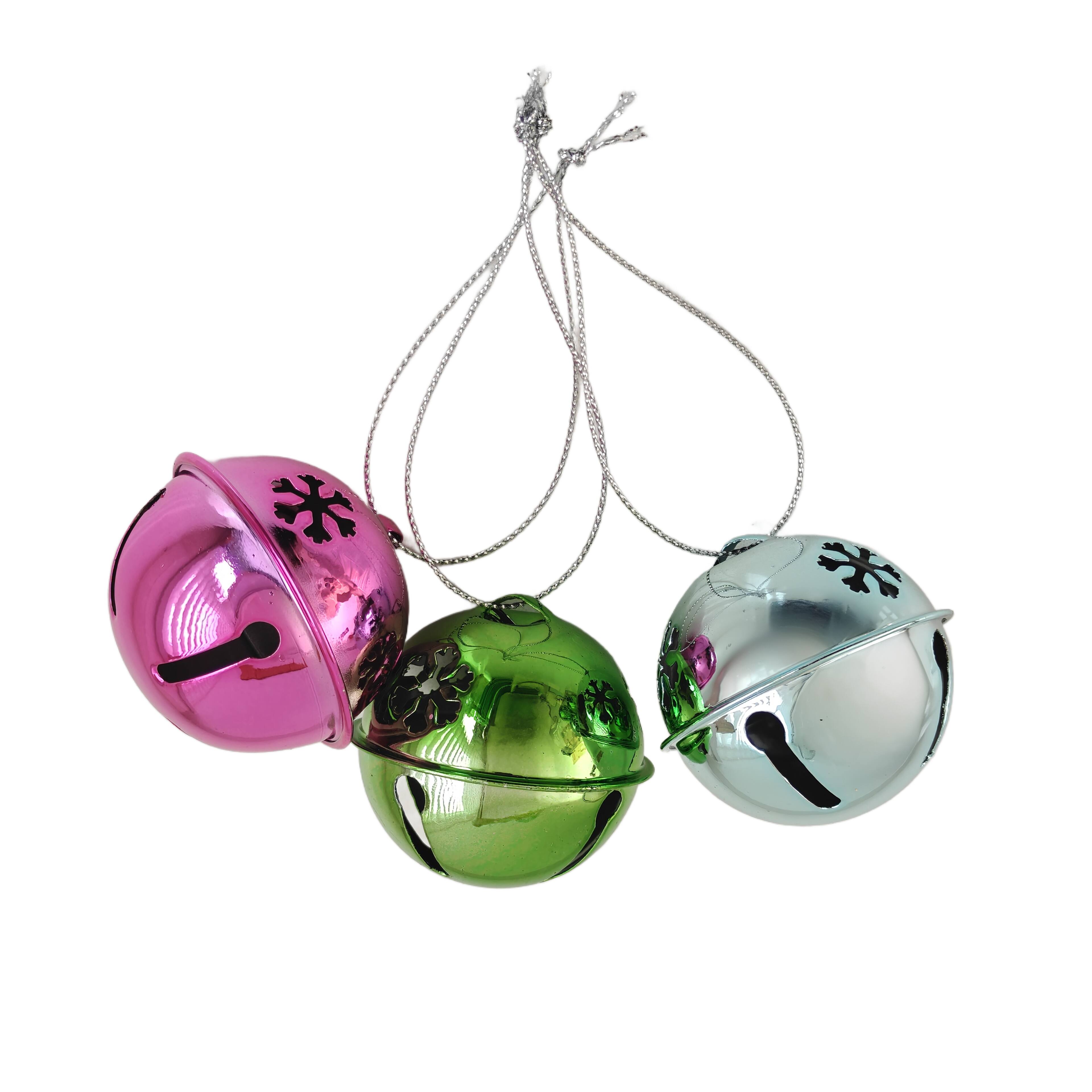 48mm Snowflake Jingle Bells, 9ct. by Creatology™, Color: Red/Green