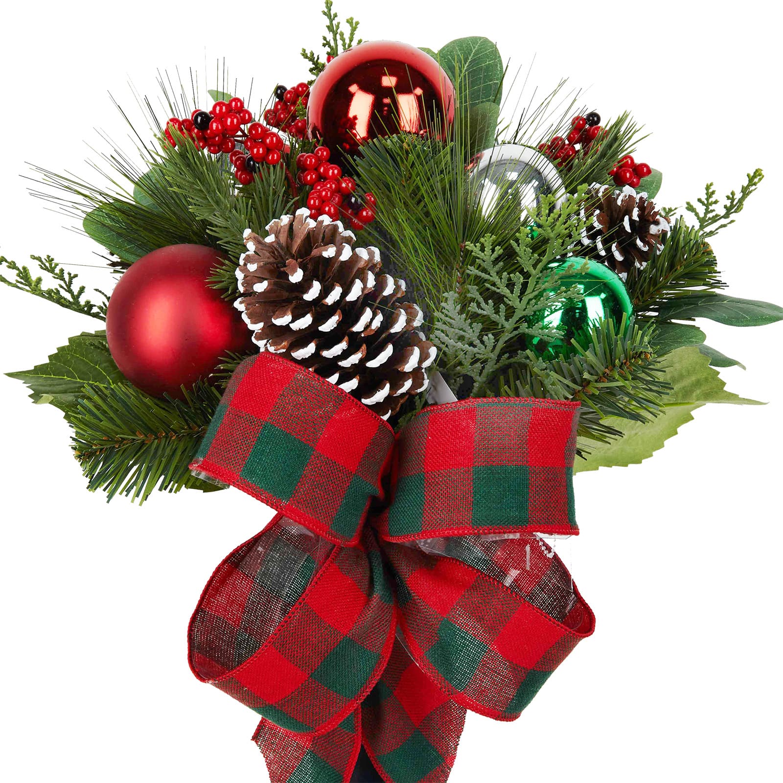Red &#x26; Green Ornament &#x26; Pinecone Remembrance Cone by Ashland&#xAE;