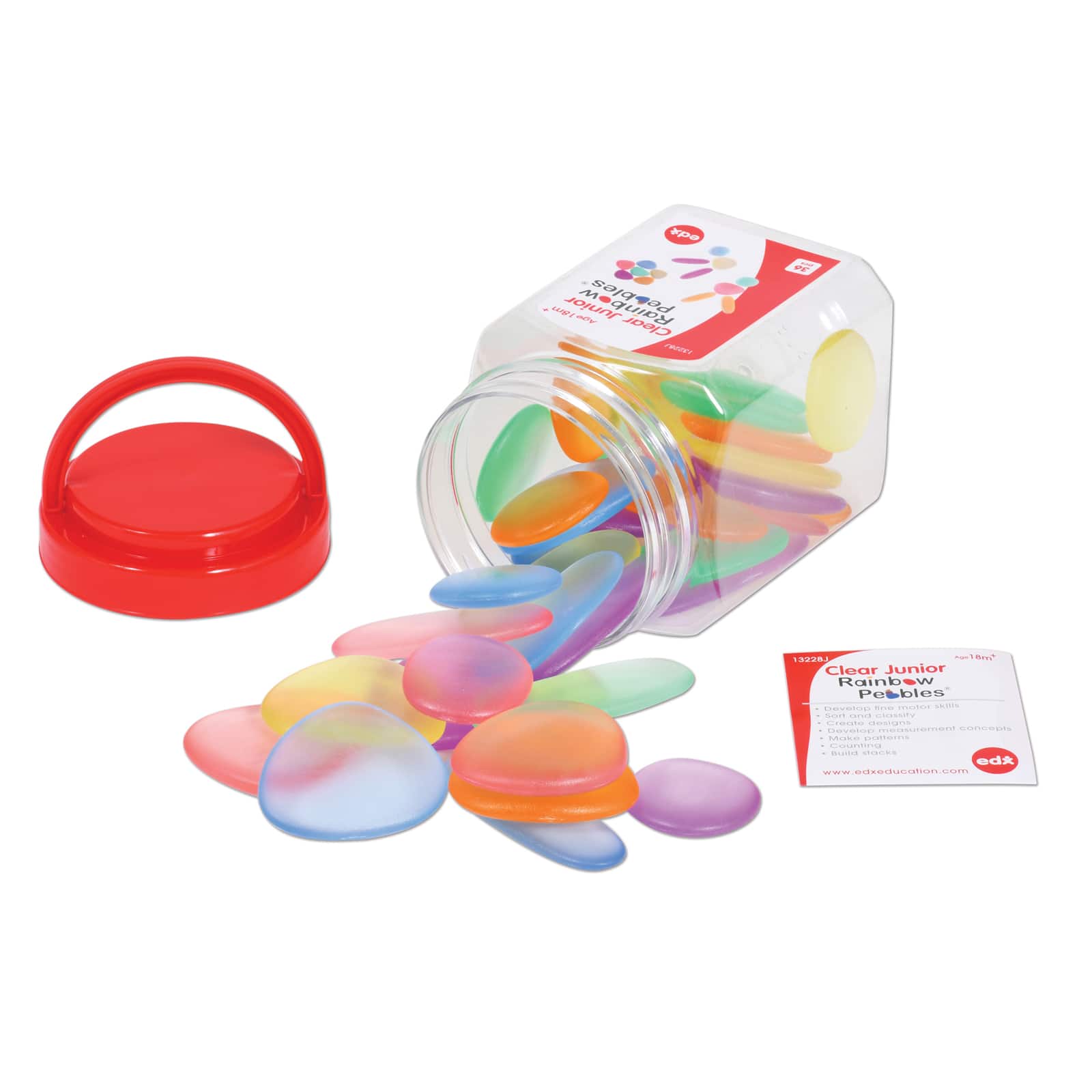 Edx Education® Clear Junior Rainbow Pebbles