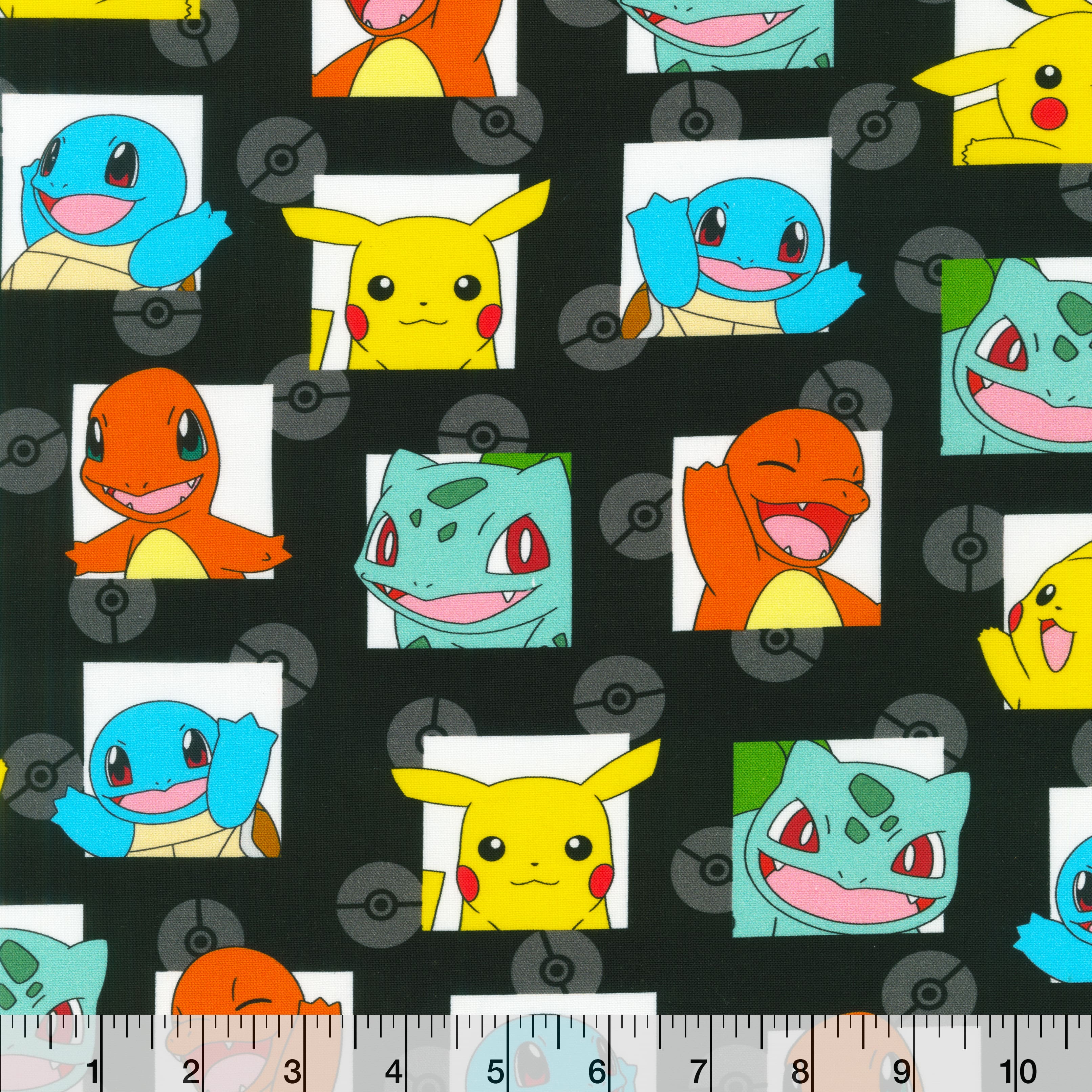 Pok&#xE9;mon&#x2122; &#x26; Friends Squares Cotton Fabric