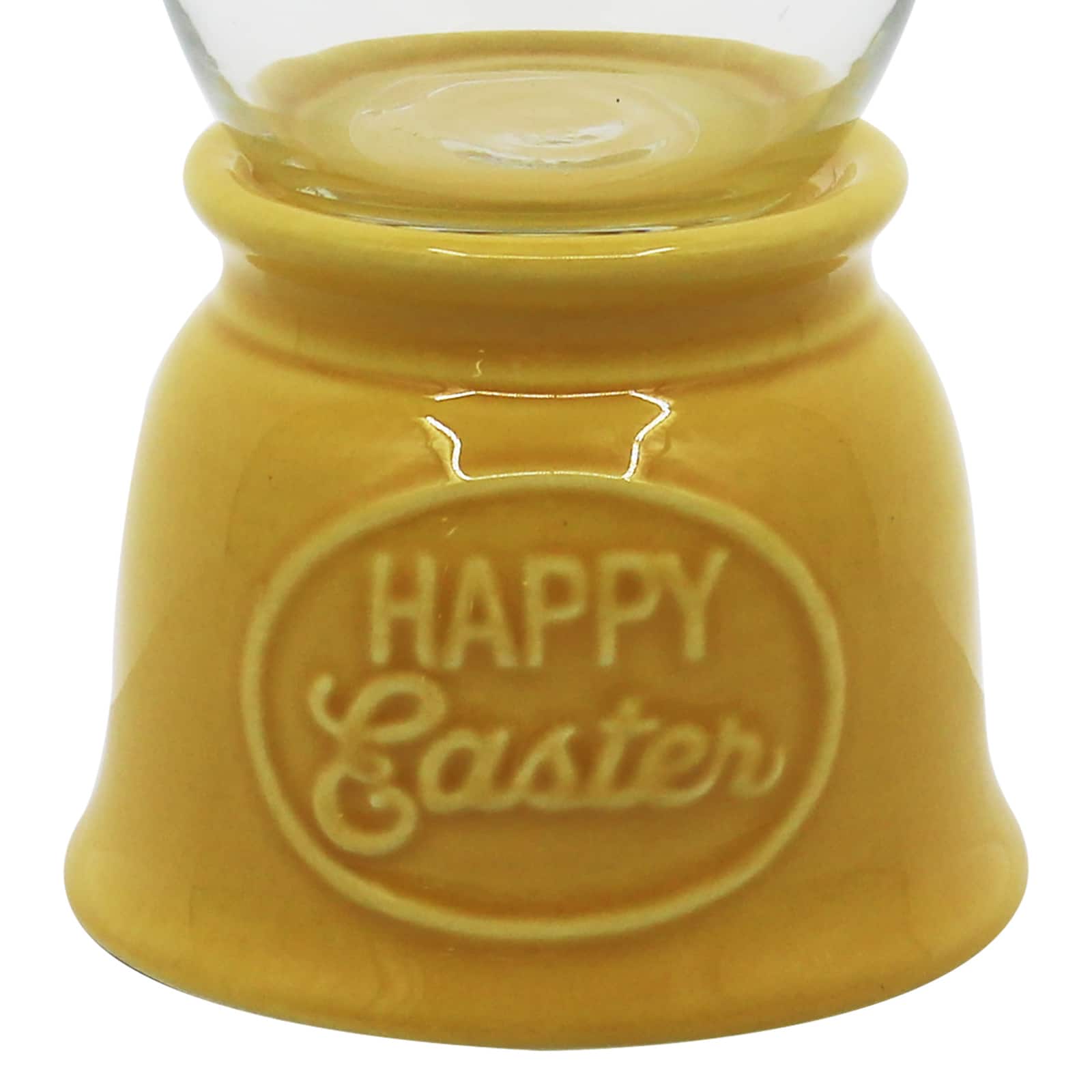 7.5&#x22; Yellow Bunny Glass &#x26; Ceramic Candy Container by Ashland&#xAE;