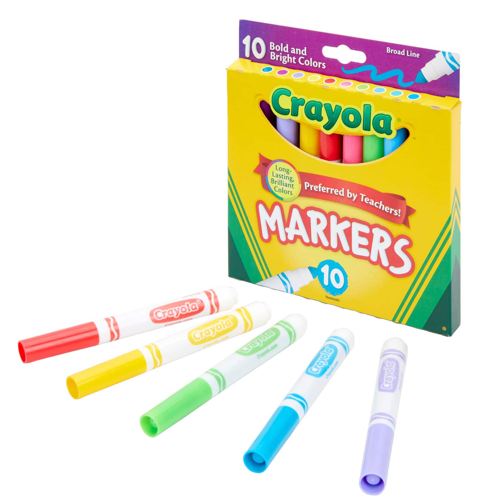 4 Packs: 6 Packs 10 ct. (240 total) Crayola® Bold & Bright Colors Broad Line Markers