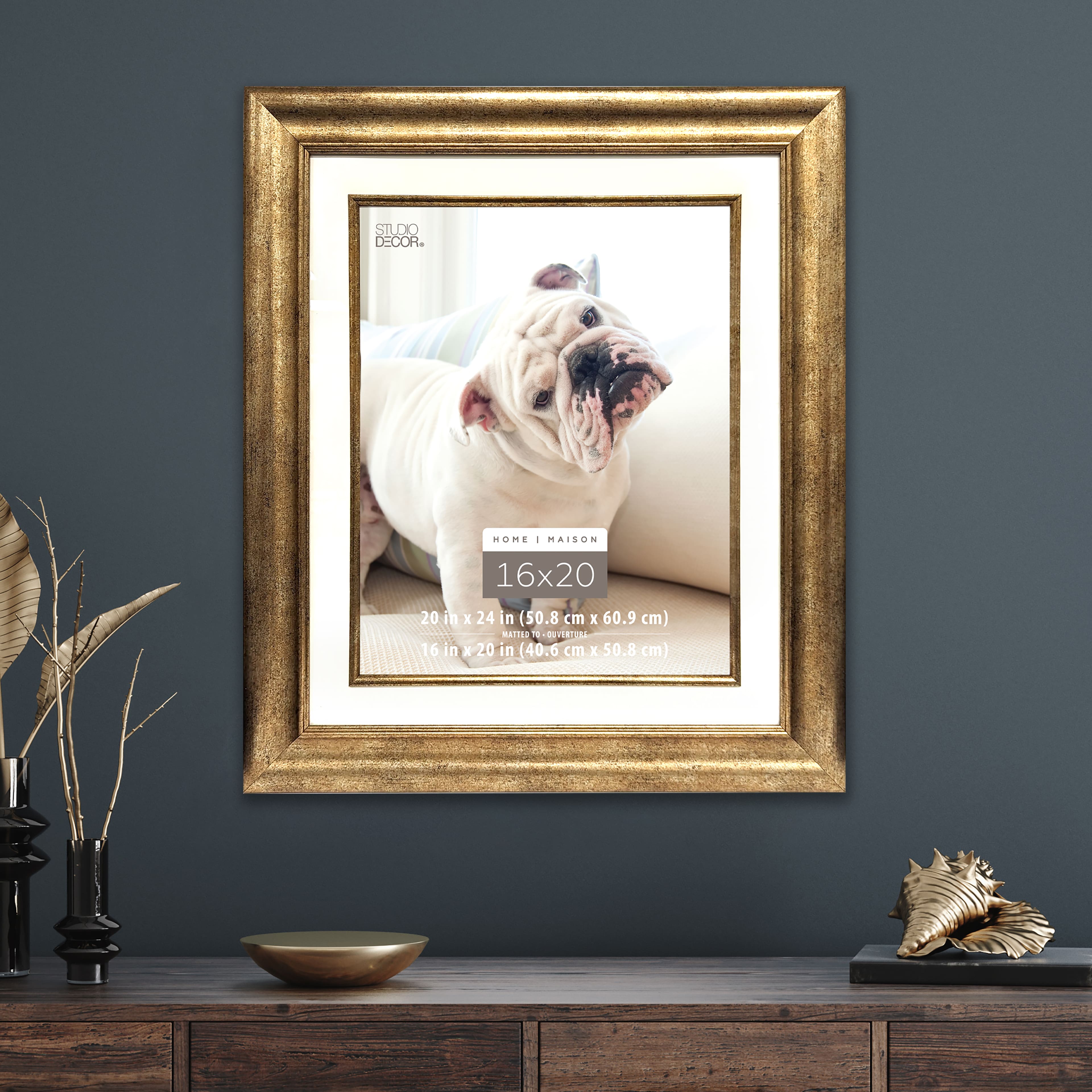 Champagne Frame, 20&#x22; x 24&#x22; With 16&#x22; x 20&#x22; Mat, Home Collection By Studio D&#xE9;cor&#xAE;