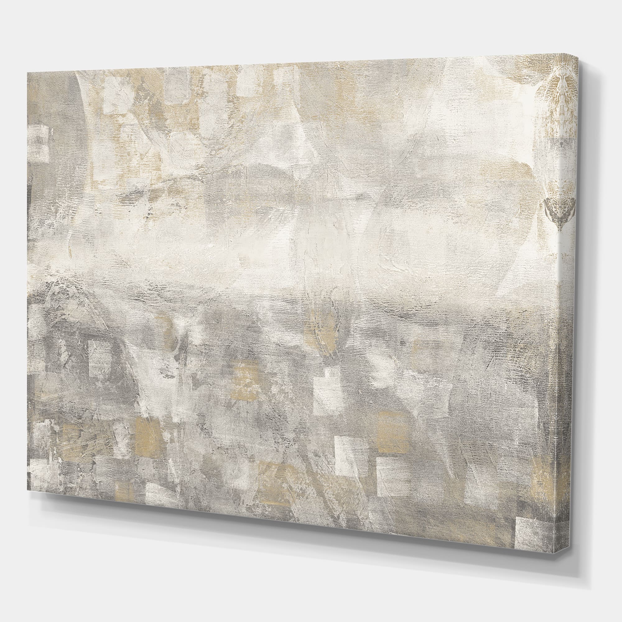 Designart - Gray Abstract Watercolor - Contemporary Gallery-wrapped Canvas