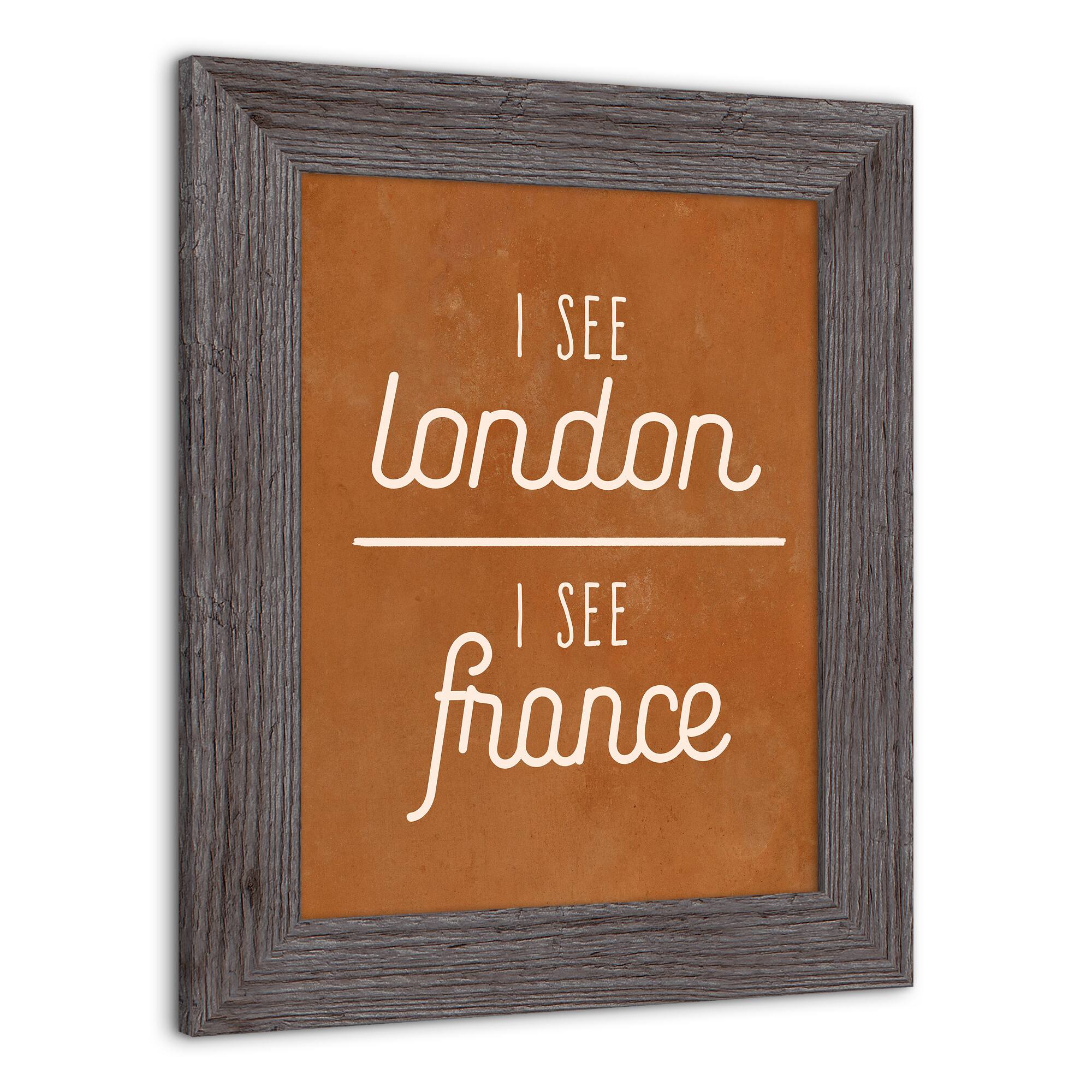 I See London 11&#x22; x 14&#x22; Western Gray Framed Print