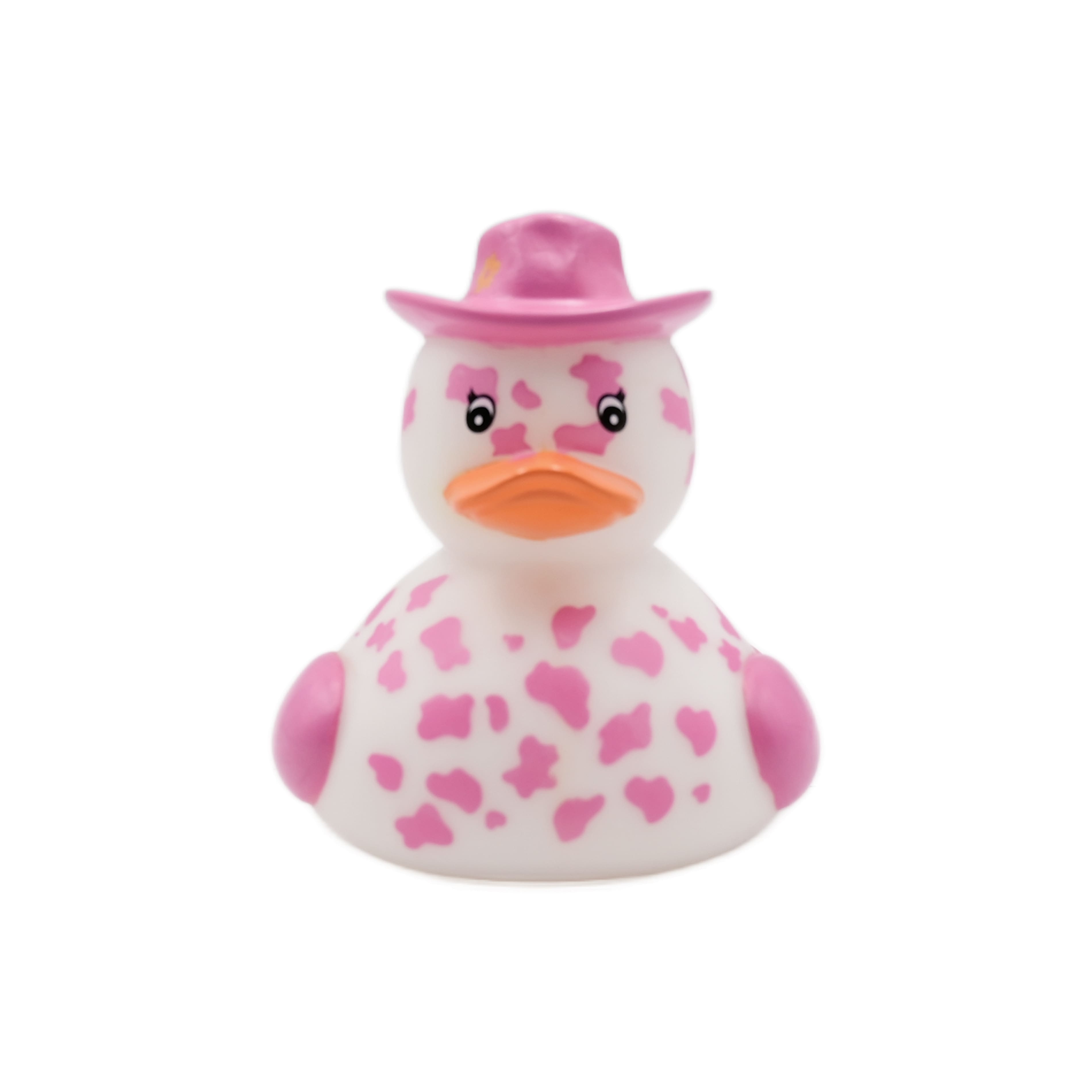 Assorted 4&#x22; Cow Print Rubber Duck with Hat, 1pc. by Fab Finds