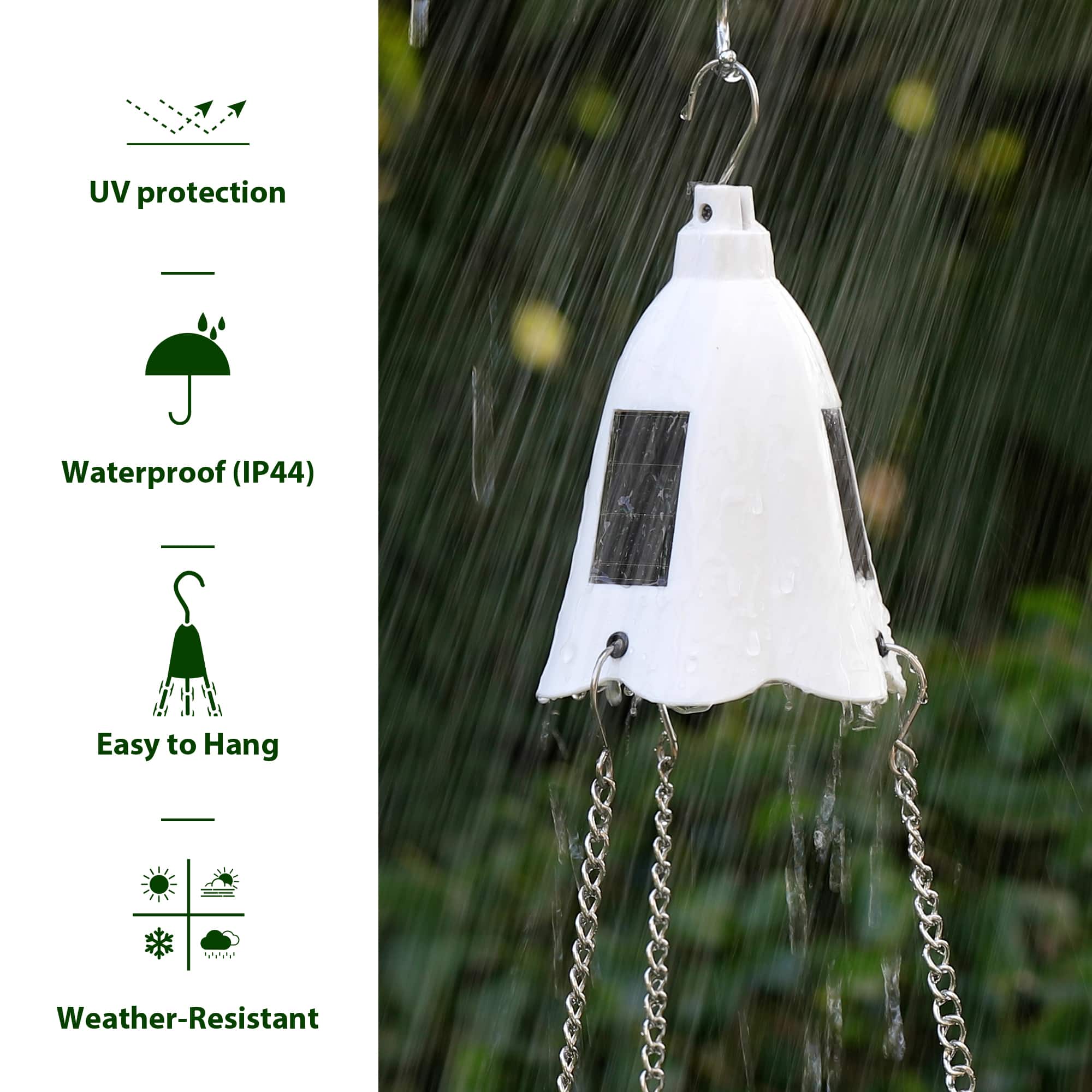 Glitzhome® 30" White Solar Lighted Hanging Plastic Basket Planters, 2ct.