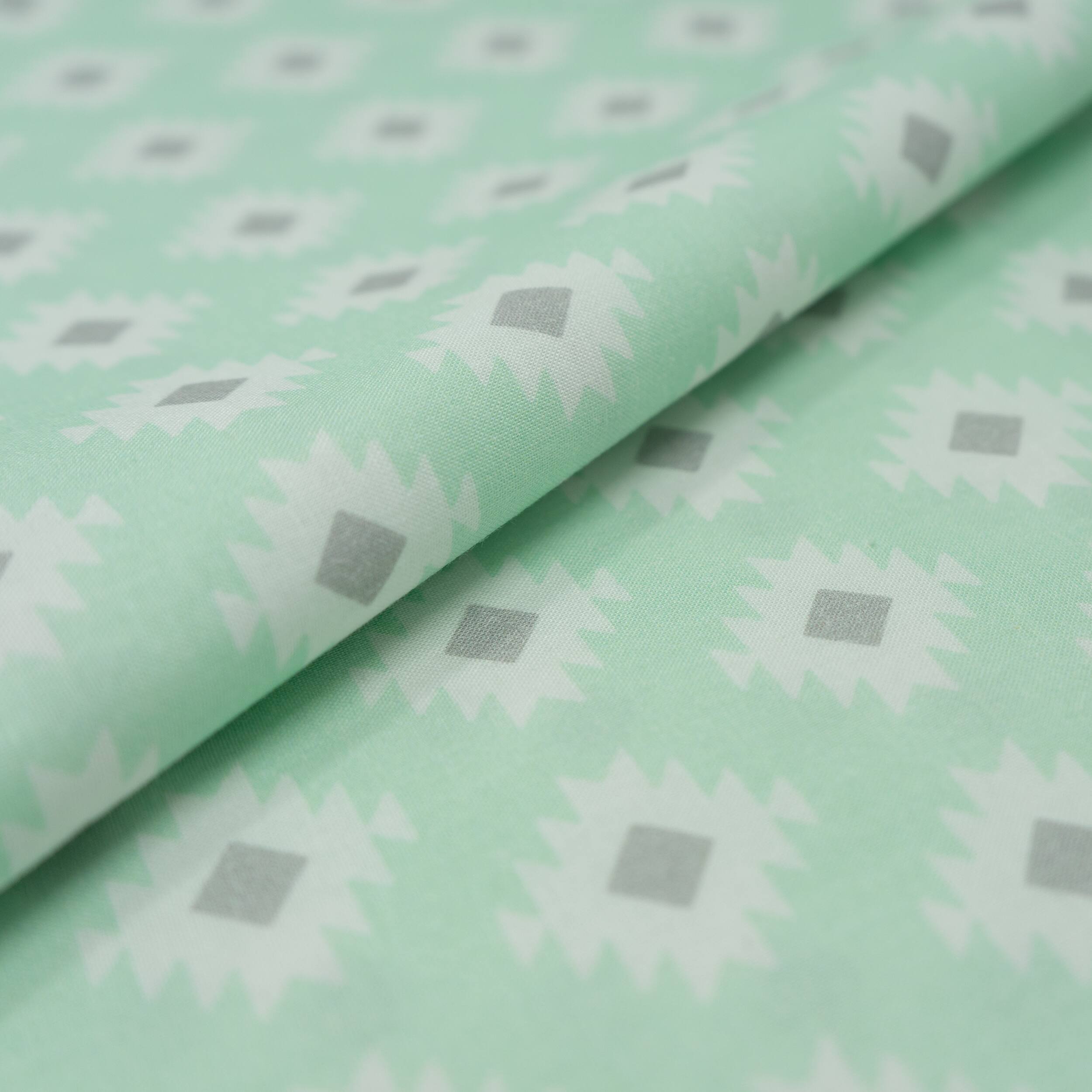 SINGER Mint Cactus Days Diamond Cotton Fabric