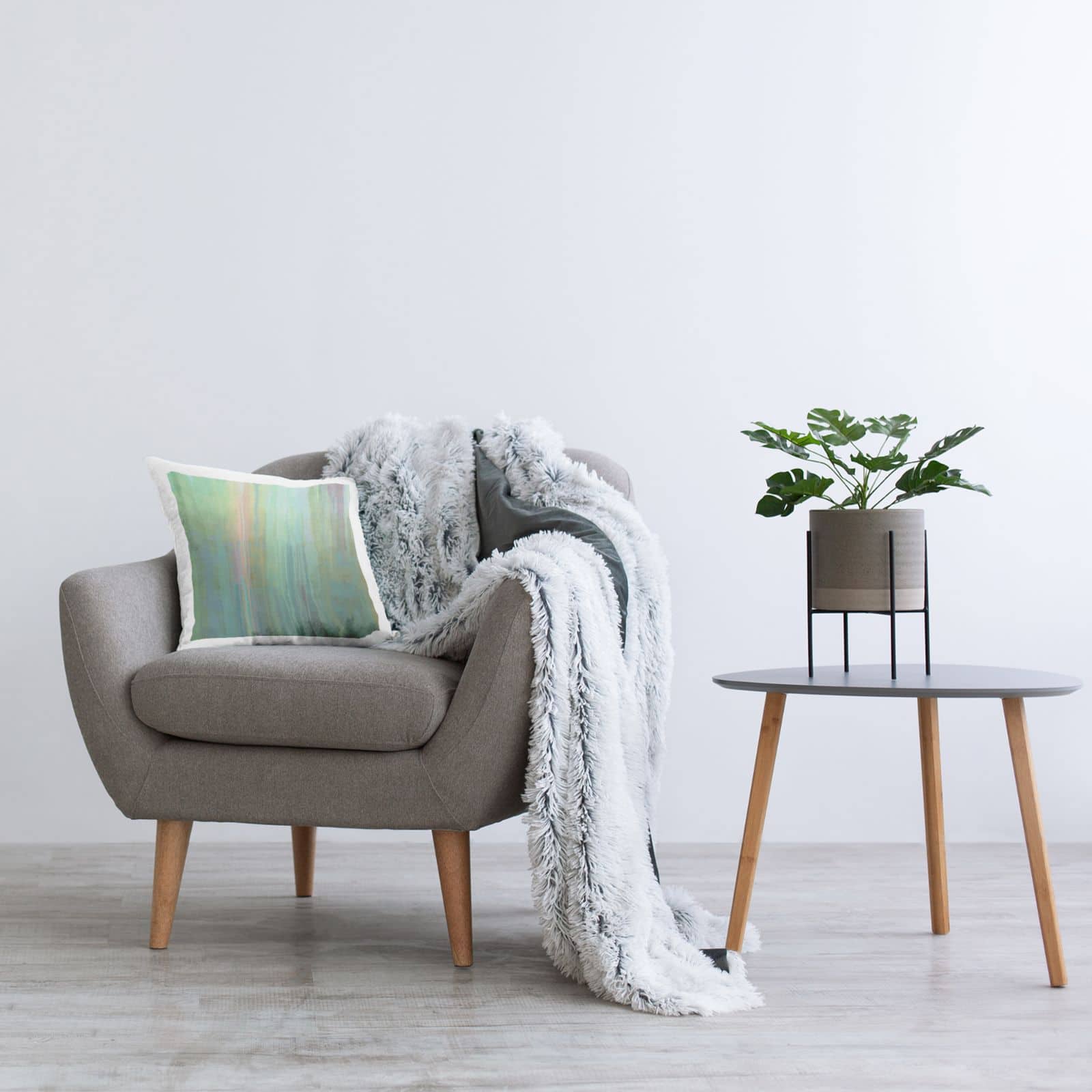 Stupell Industries Abstract Green Fluid Streaks Modern Design Throw Pillow, 18" x 18"