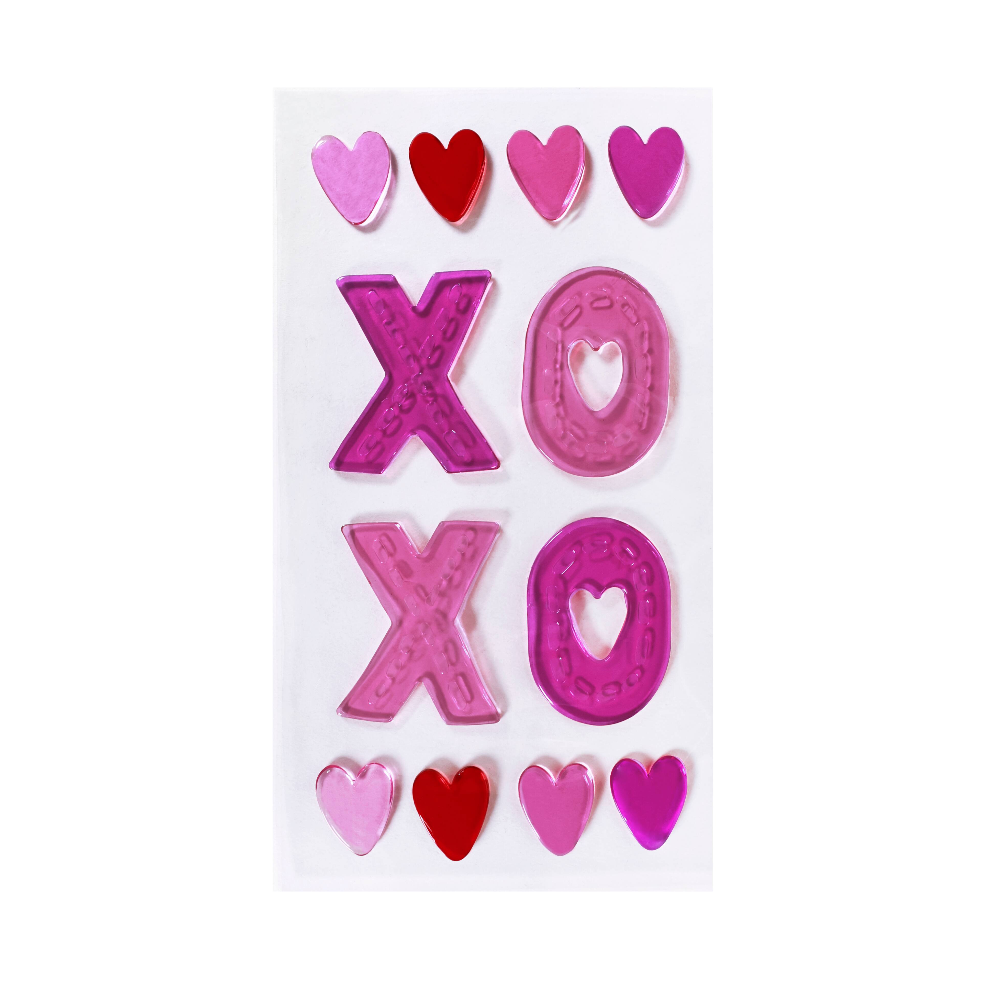 Valentine's Day Pink & Red Glitter Heart Foam Stickers, 120ct. by  Creatology™