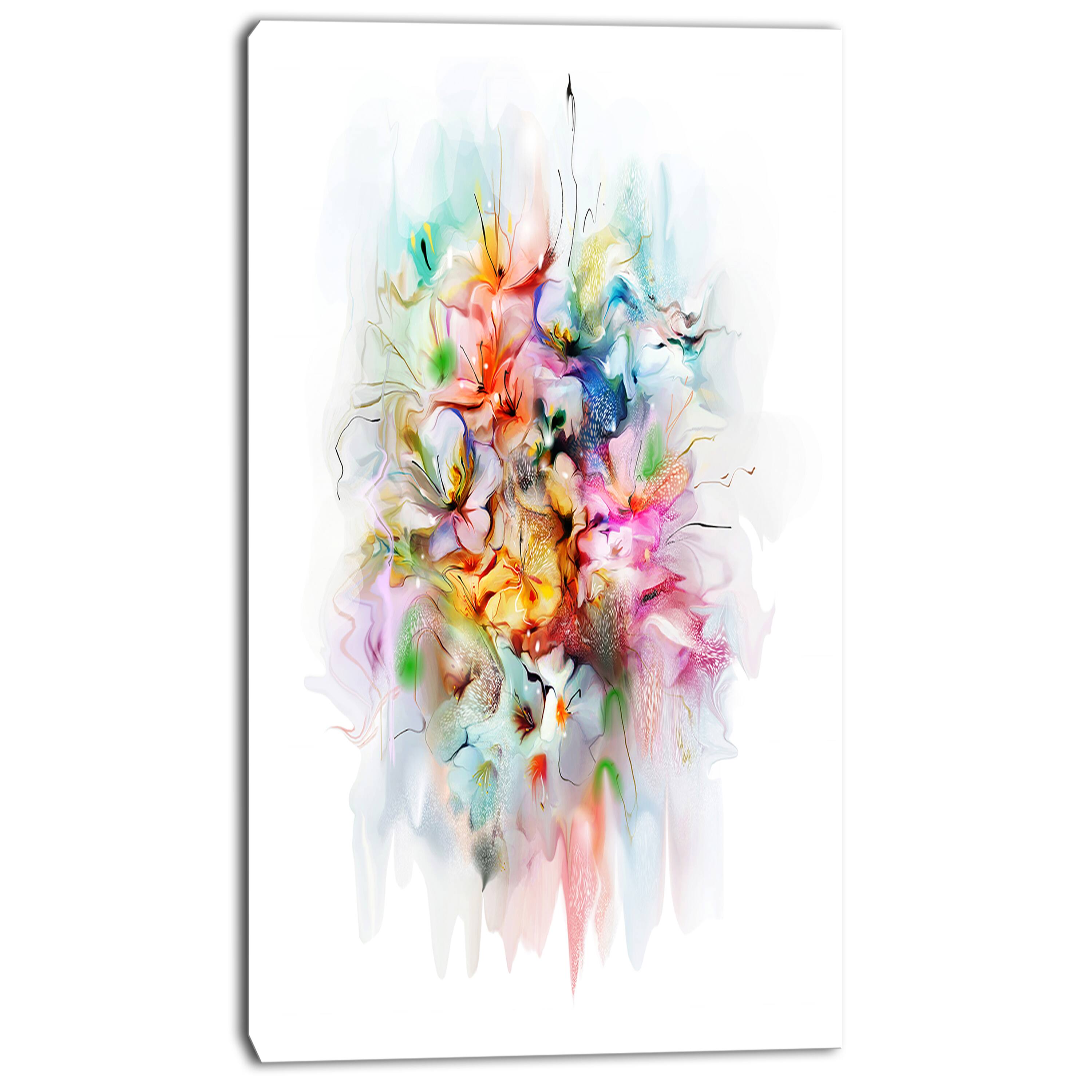 Designart - Bunch of Watercolor Flowers - Floral Canvas Art Print