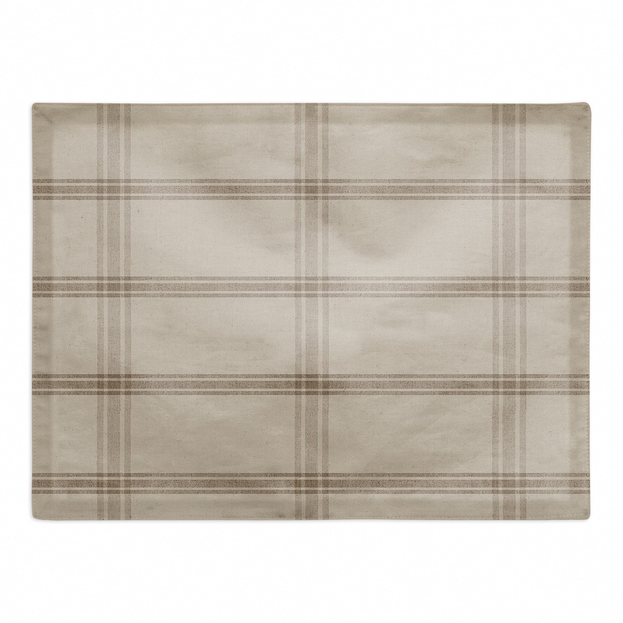 Autumn Fall Brown Plaid Poly Twill Placemat
