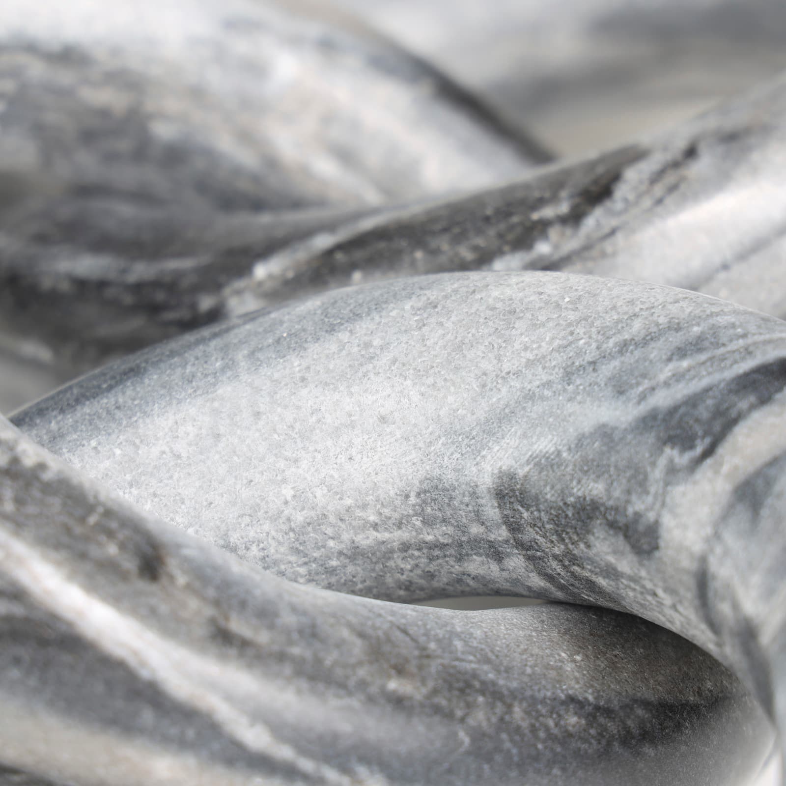 10" Black Marble Handmade Linked 3-Ring Chain Sculpture