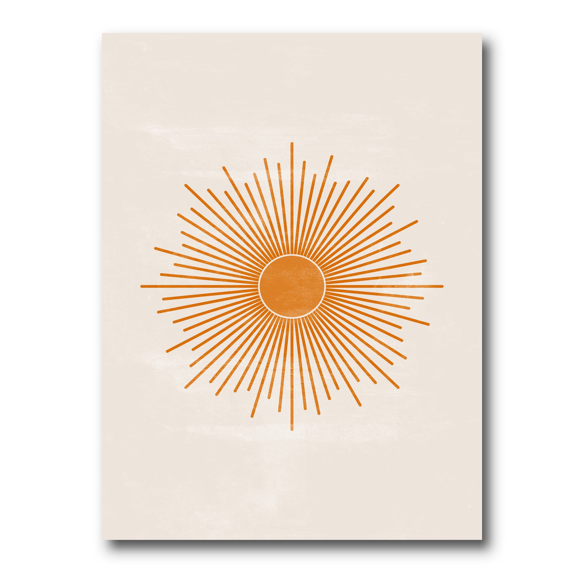 Designart - Orange Sun Print II - Modern Canvas Wall Art Print