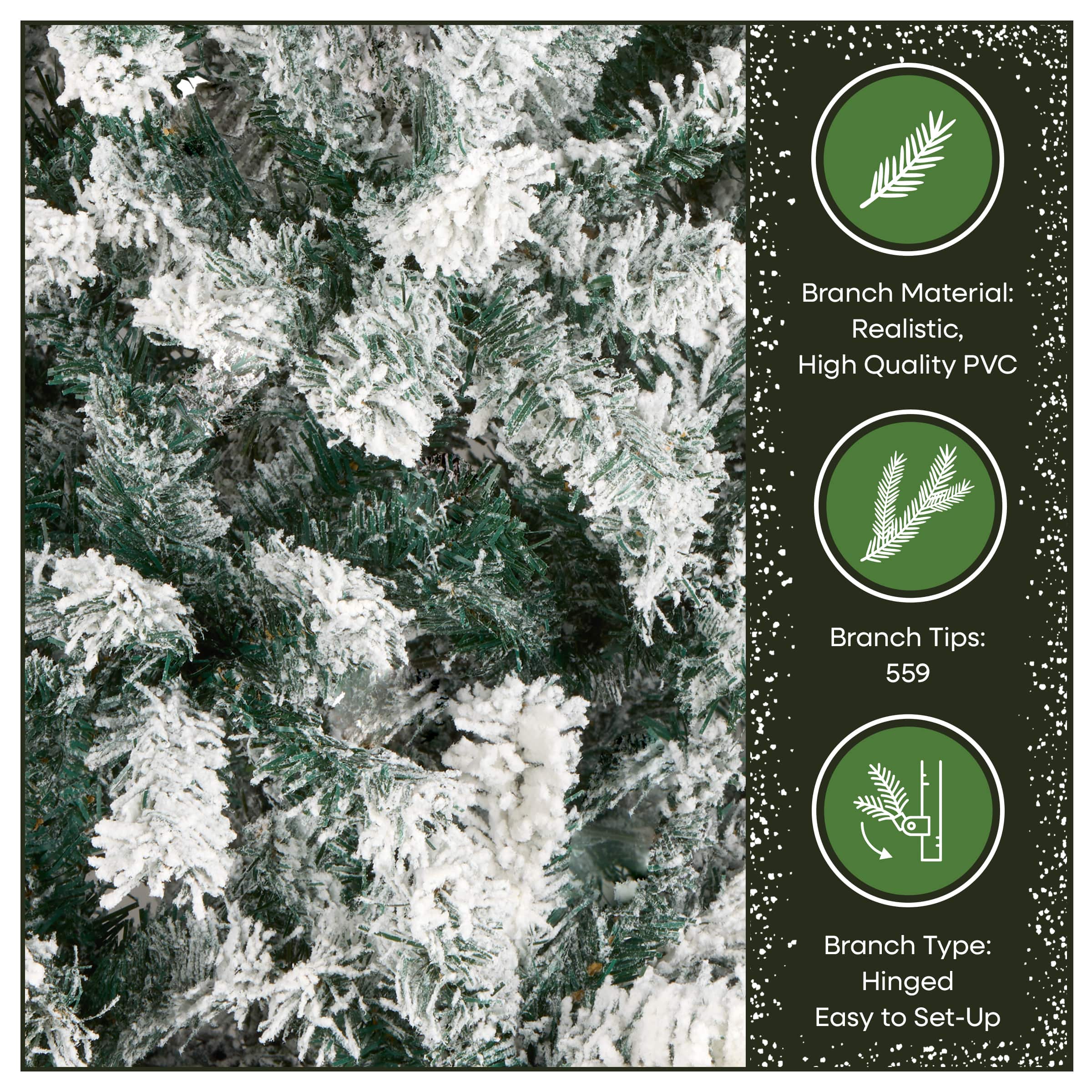 6ft. Unlit Acacia Flocked Artificial Christmas Tree