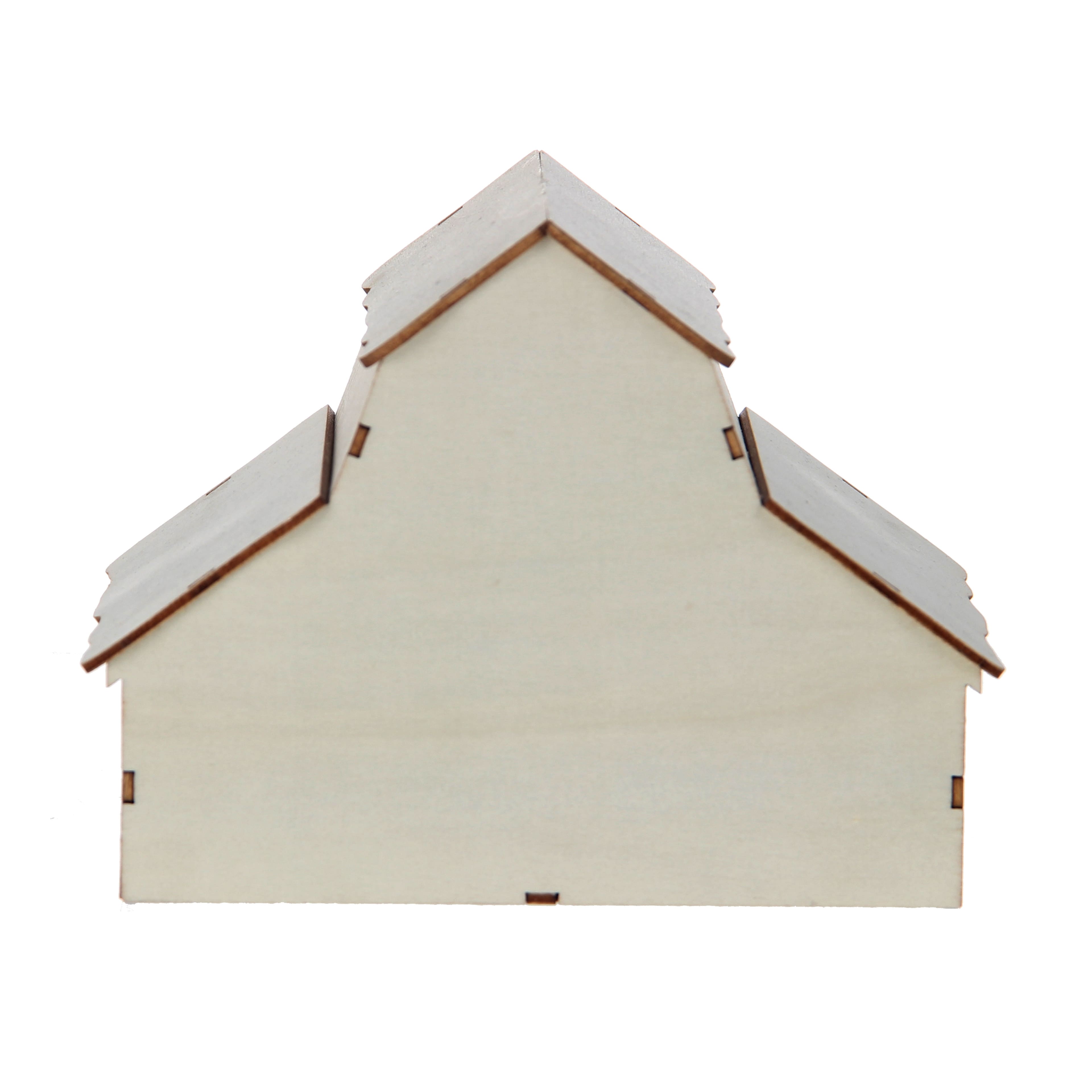 5.25&#x22; DIY Villages Barn LED Wood D&#xE9;cor by Make Market&#xAE;