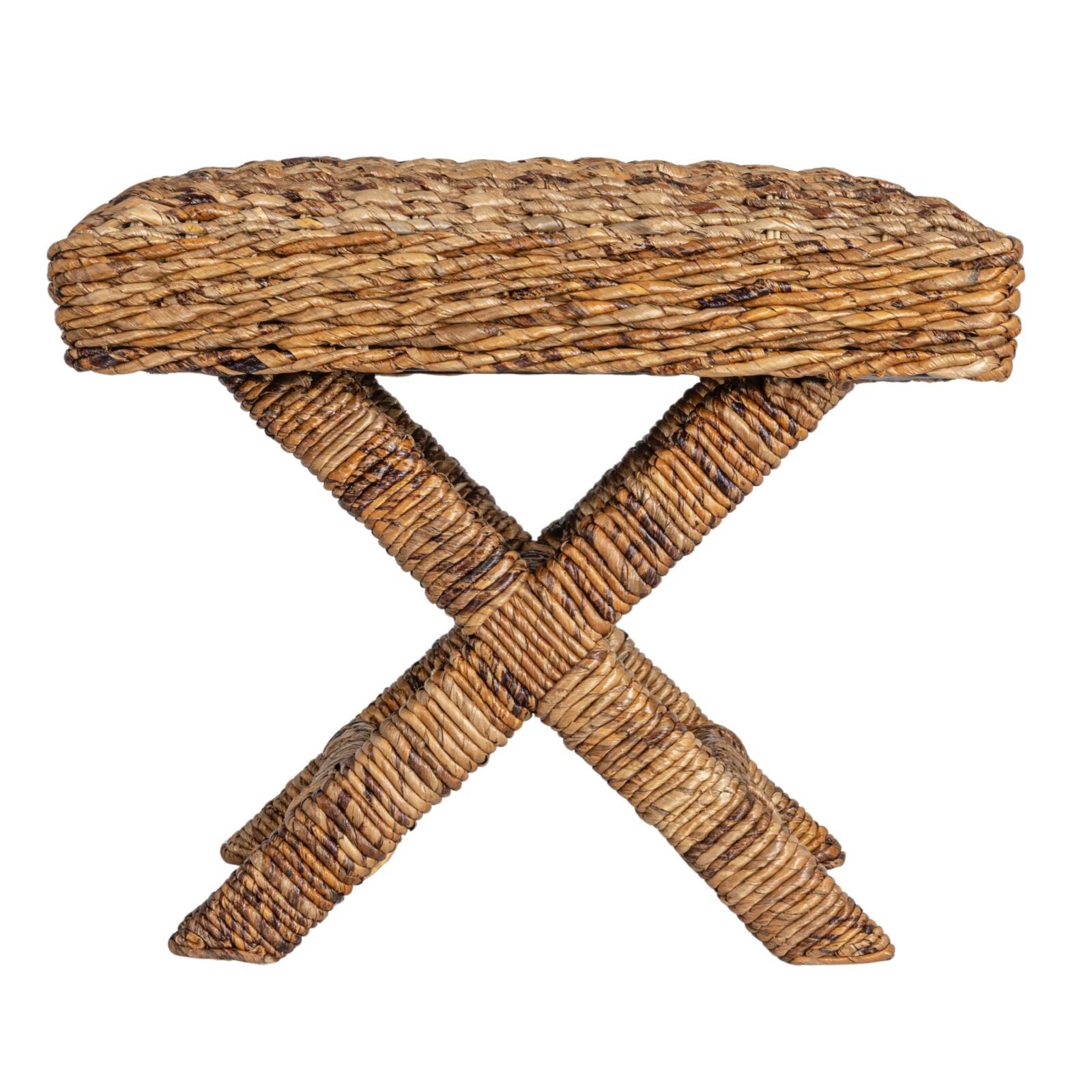 Hello Honey&#xAE; Natural Finish Woven Banana Leaf Stool