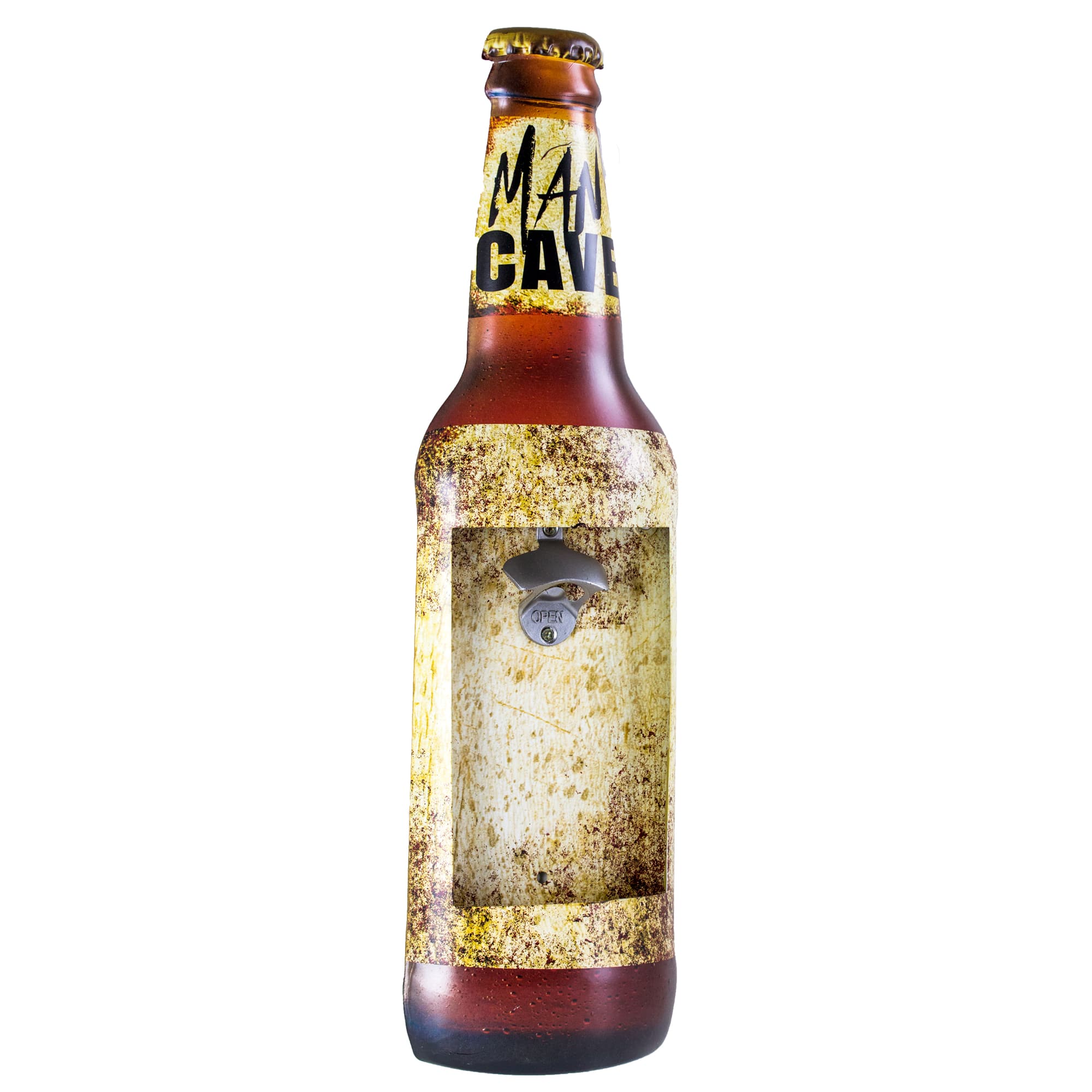 Man Cave Wall Mounted Bottle Opener &#x26; Cap Catcher