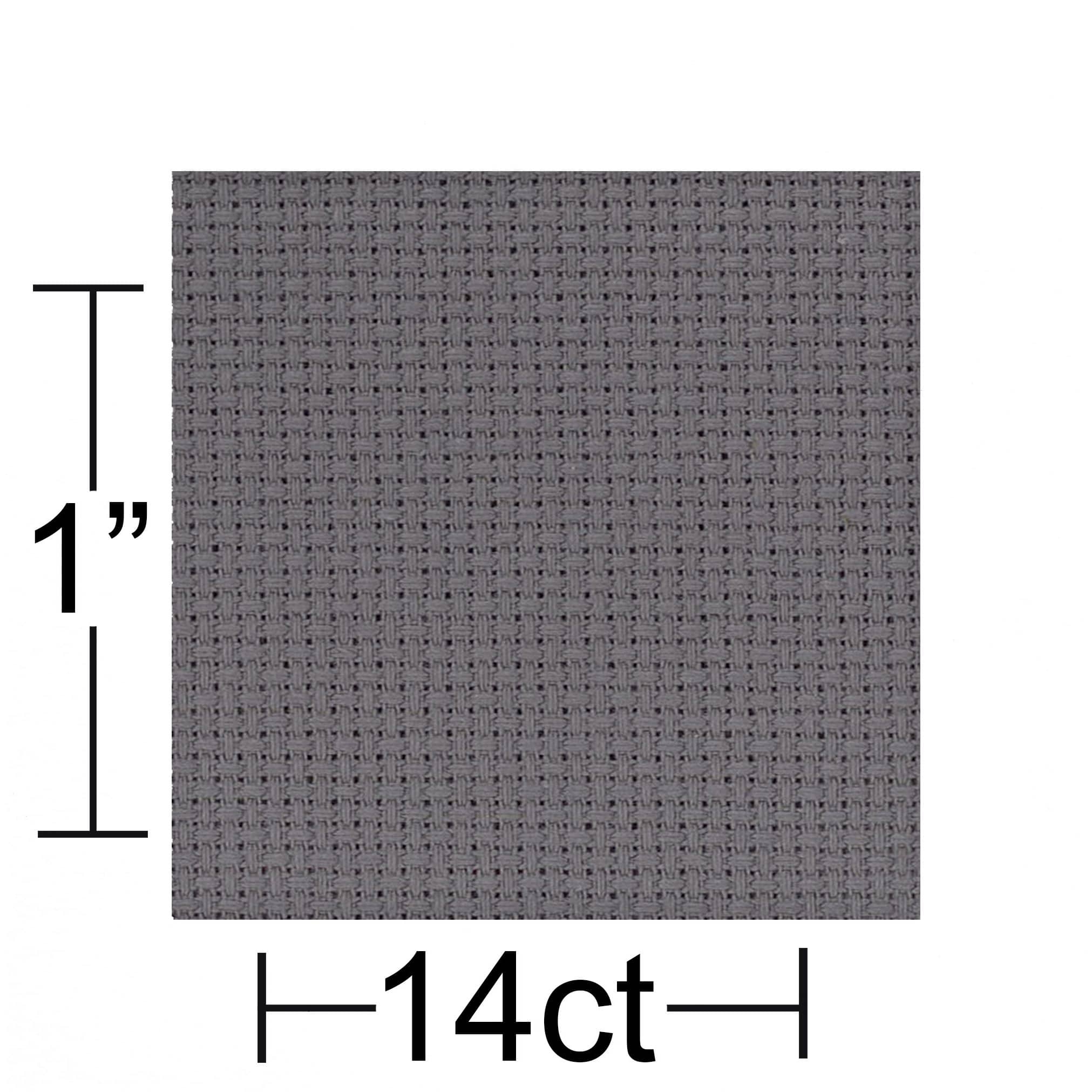 Essentials by Leisure Arts Dark Gray 14 Count Aida Cloth, 30" x 36"