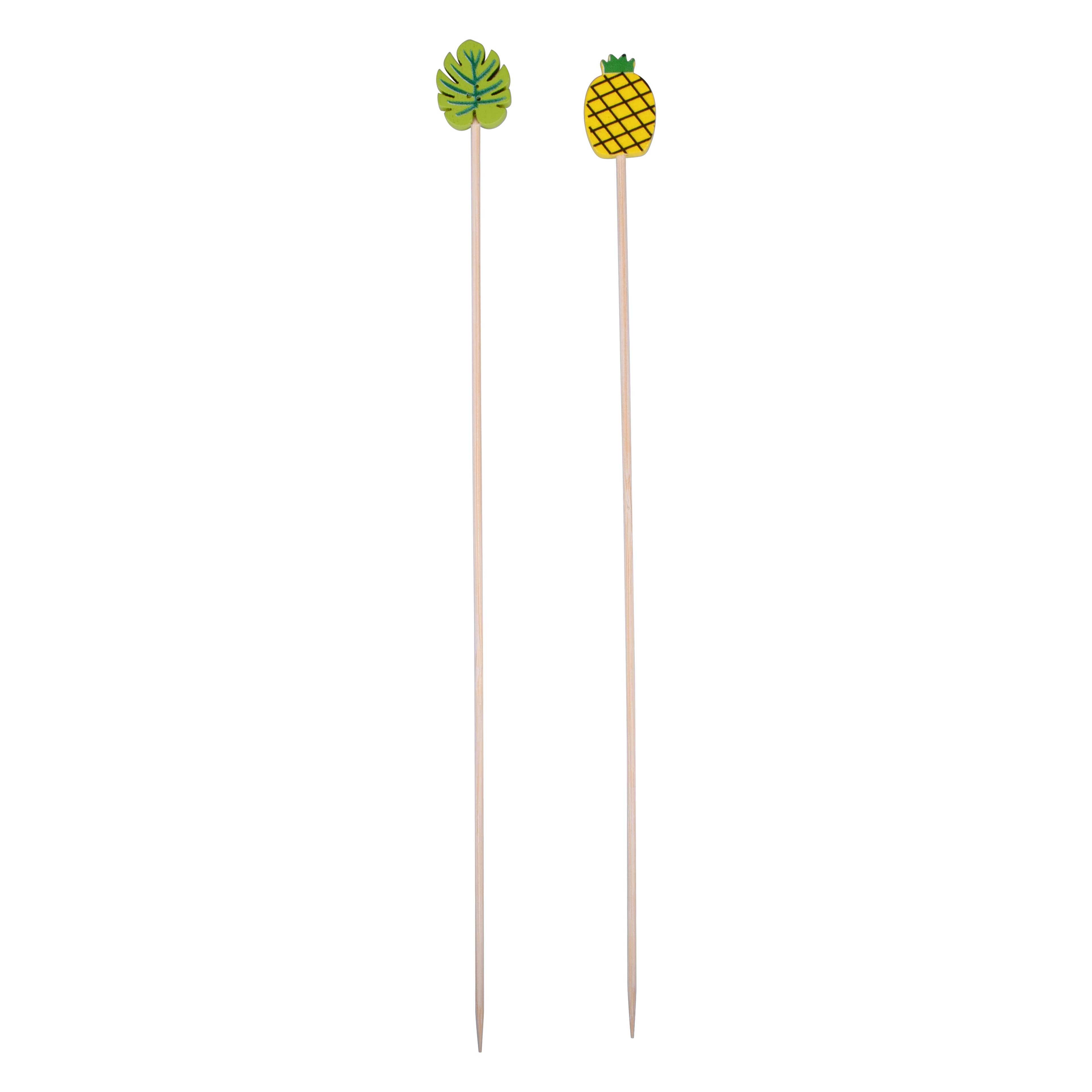 8&#x22; Leaf &#x26; Pineapple Skewers, 12ct. by Makery&#x2122;