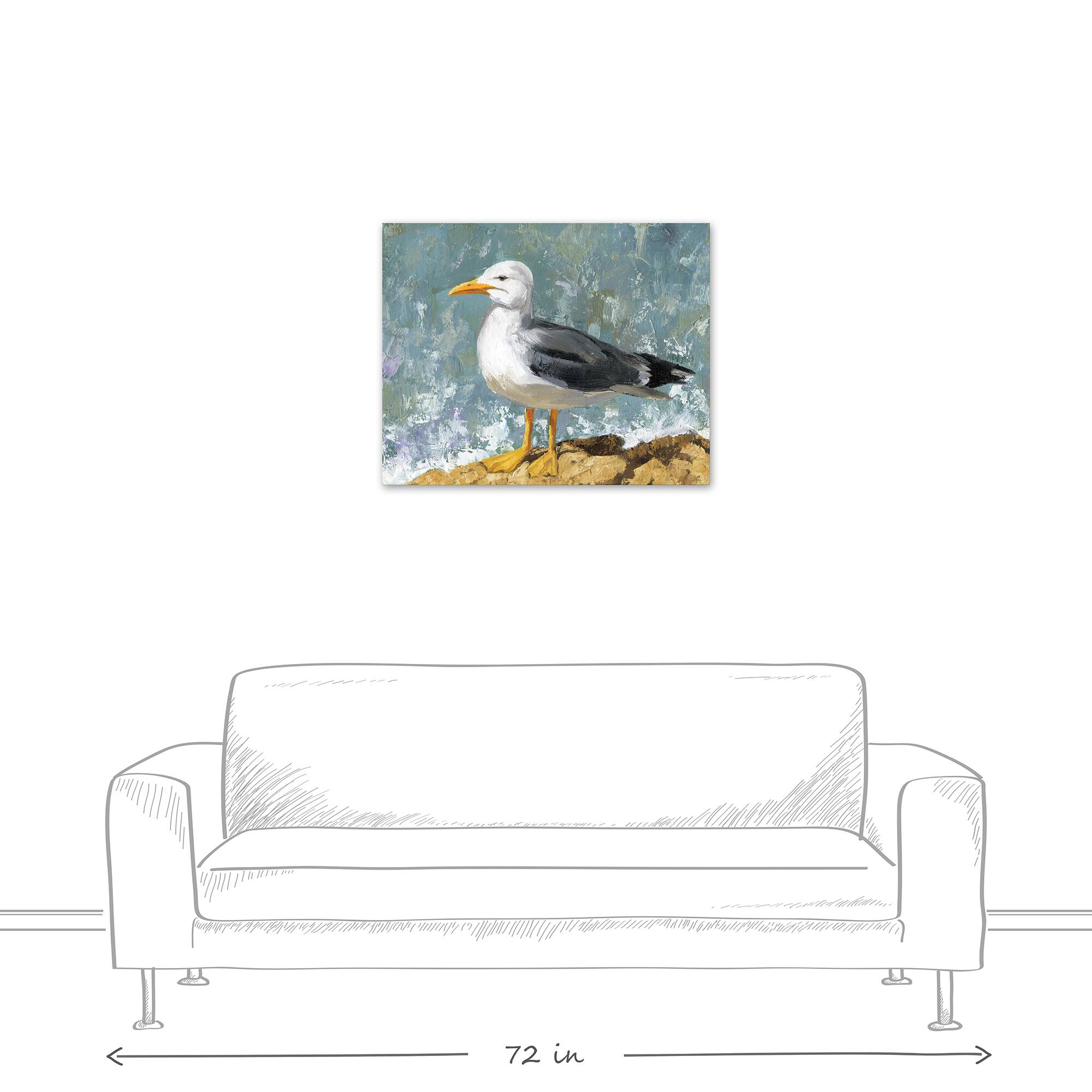 Painted Seagull Canvas Wall Art