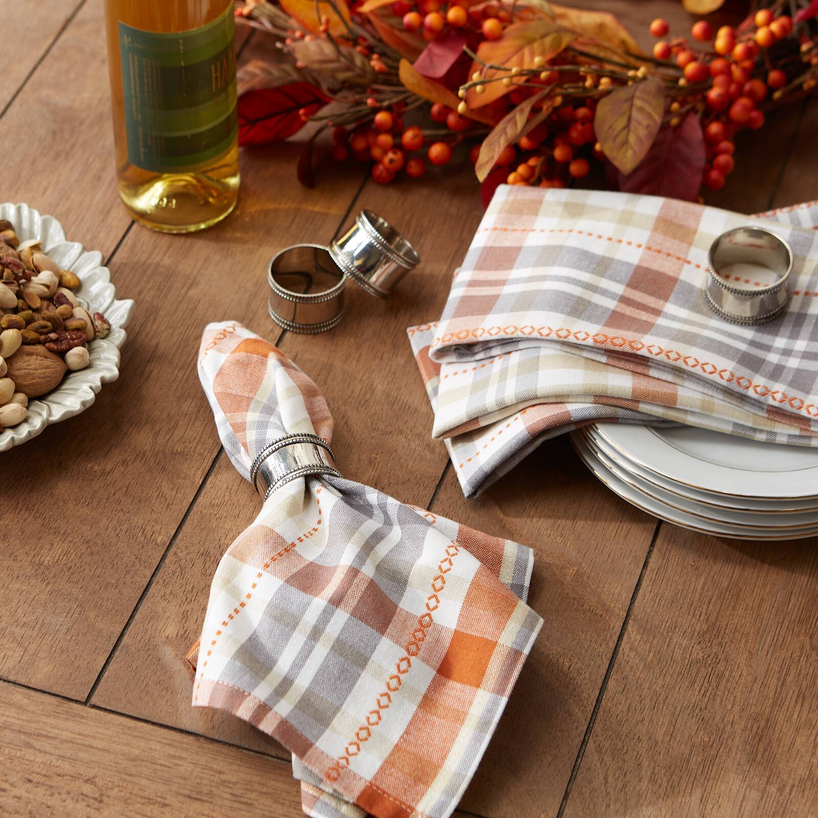 DII&#xAE; Autumn Afternoon Plaid Dinner Napkins, 6ct.