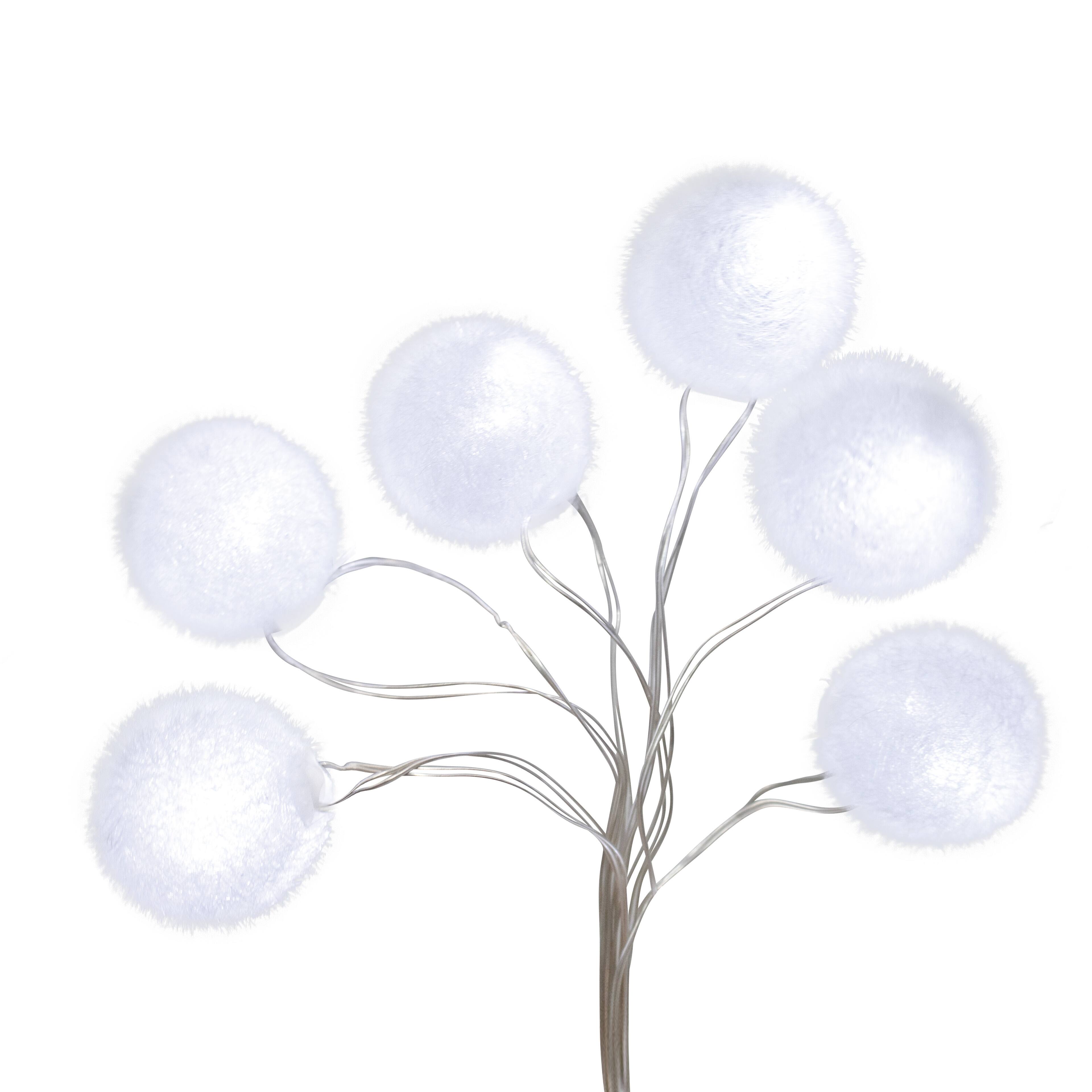 Guirlande de 12&#xA0;lumi&#xE8;res &#xE0; DEL blanc froid en forme de boule pelucheuse d&#x27;Ashland
