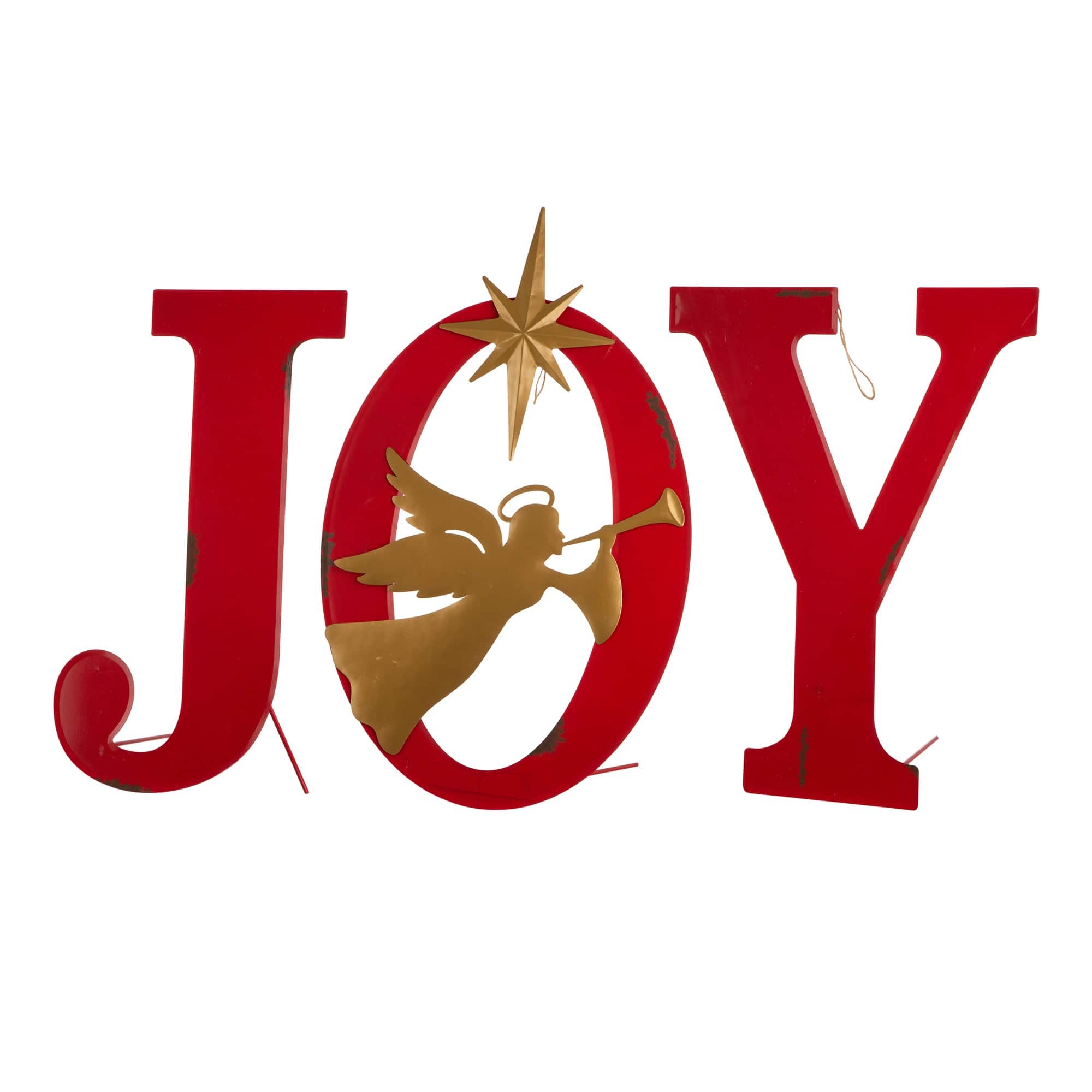 Glitzhome® 36" JOY Angel Yard Stake, Wall or Standing Décor