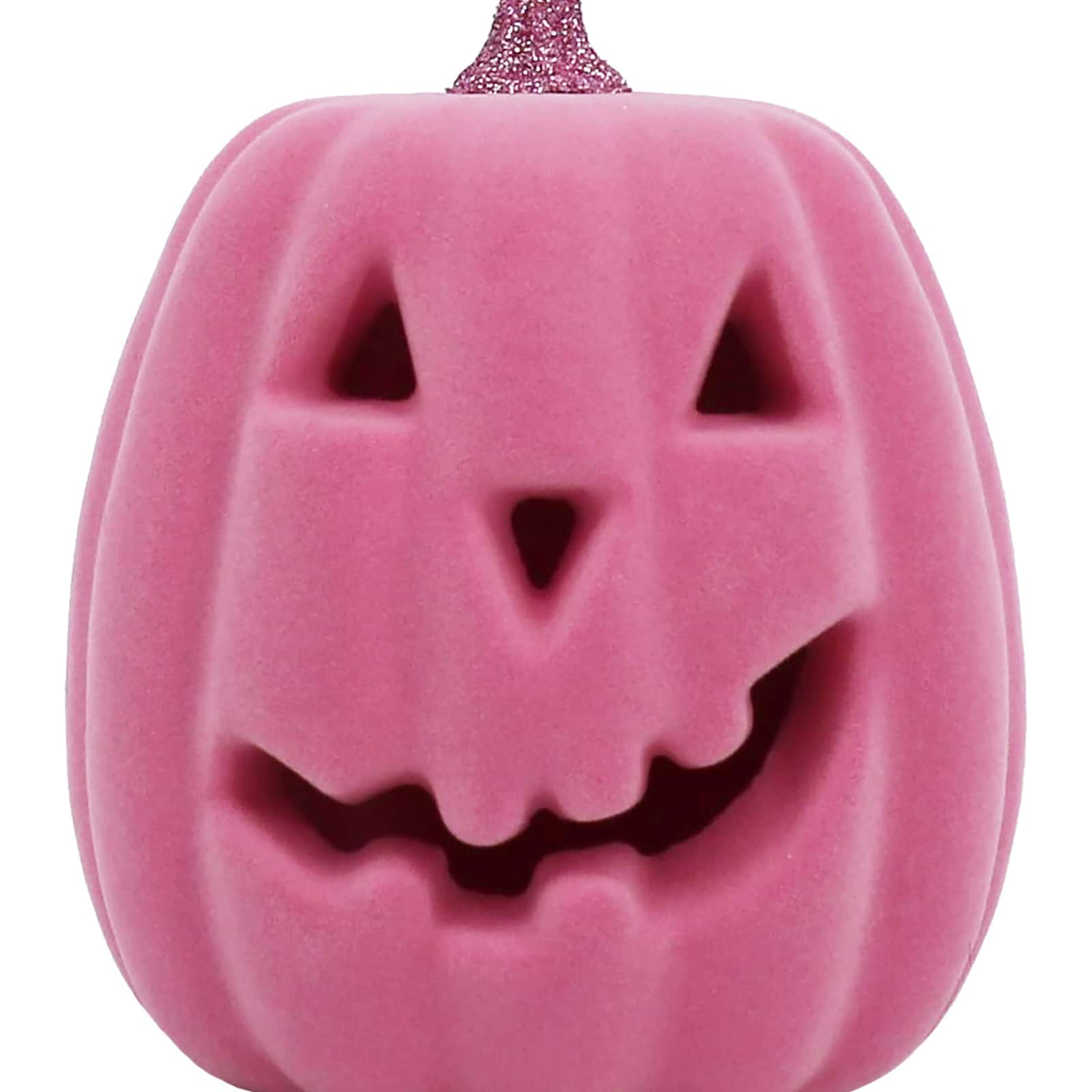 6.8&#x22; Pink Flocked Light Up Jack-O-Lantern by Ashland&#xAE;