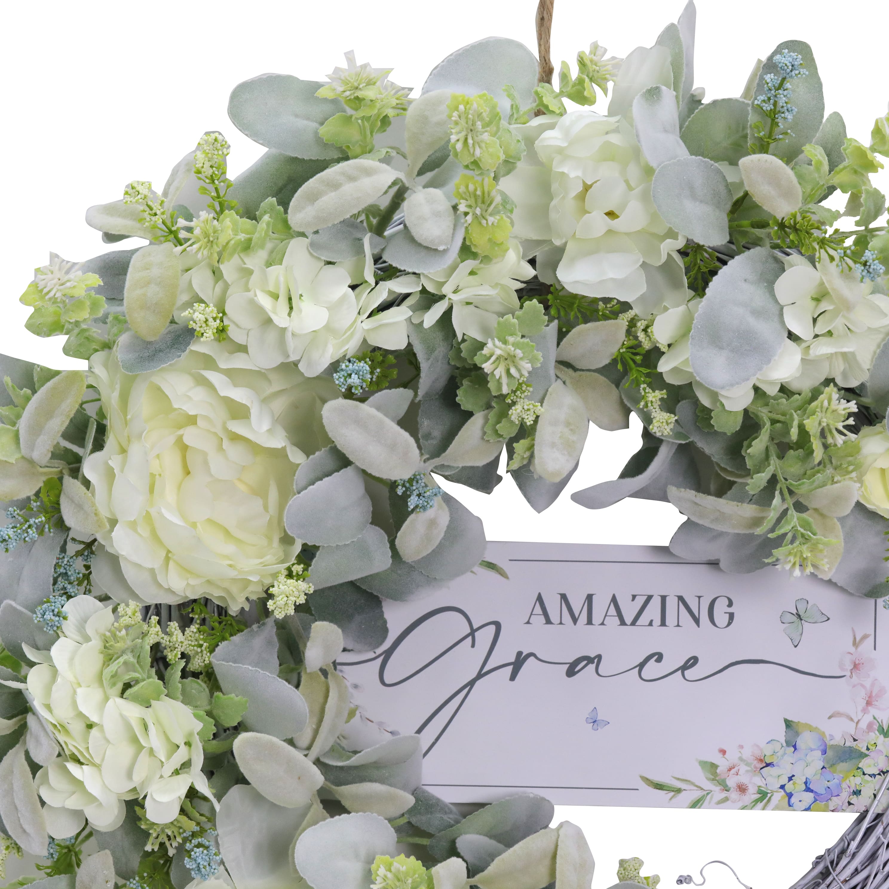20&#x22; White Rose &#x26; Hydrangea Amazing Grace Wreath by Ashland&#xAE;