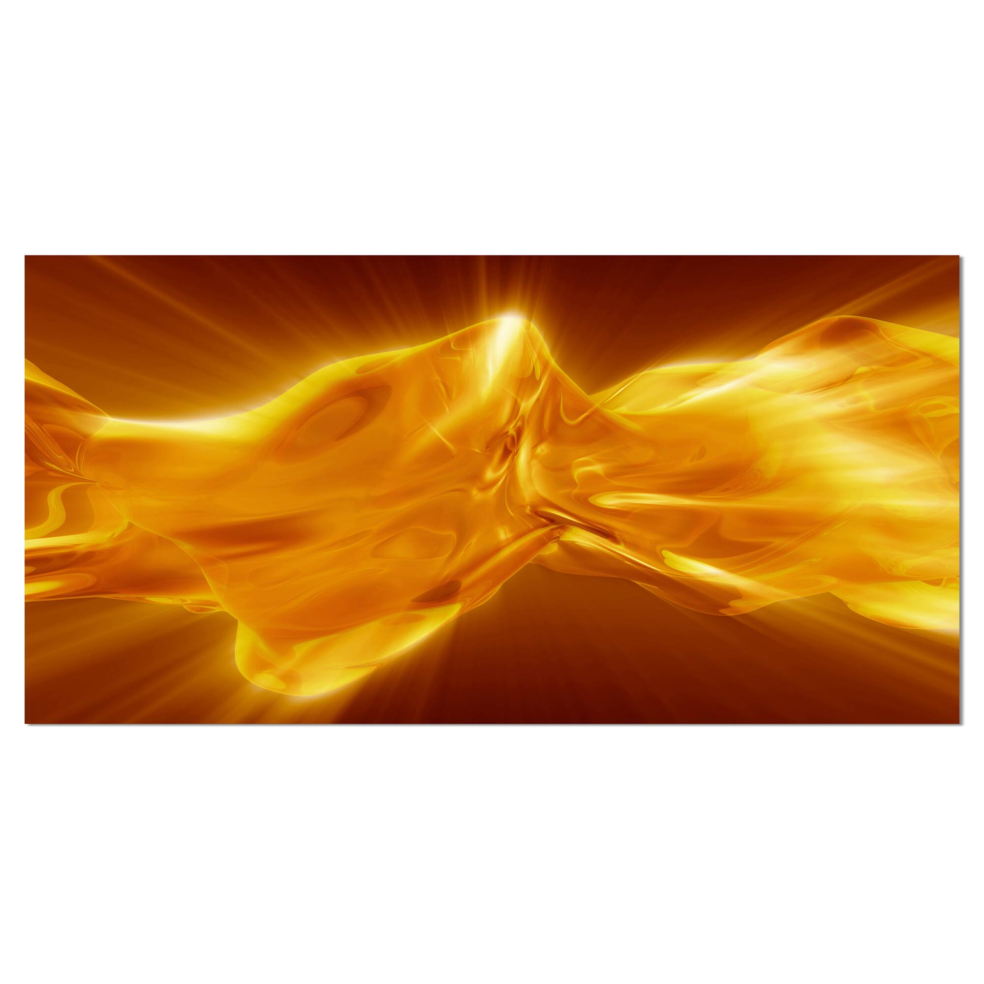 Designart - Plasmas and Liquid With Fiery Shine - Abstract Canvas Wall Art Print