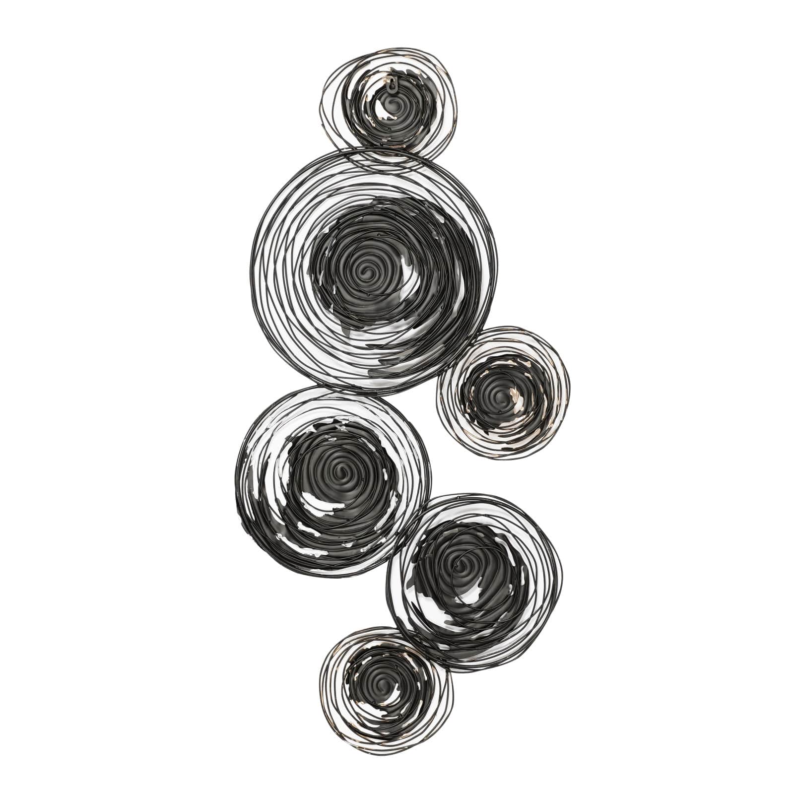 42&#x22; Black, Silver &#x26; Gold Metal Contemporary Wall D&#xE9;cor