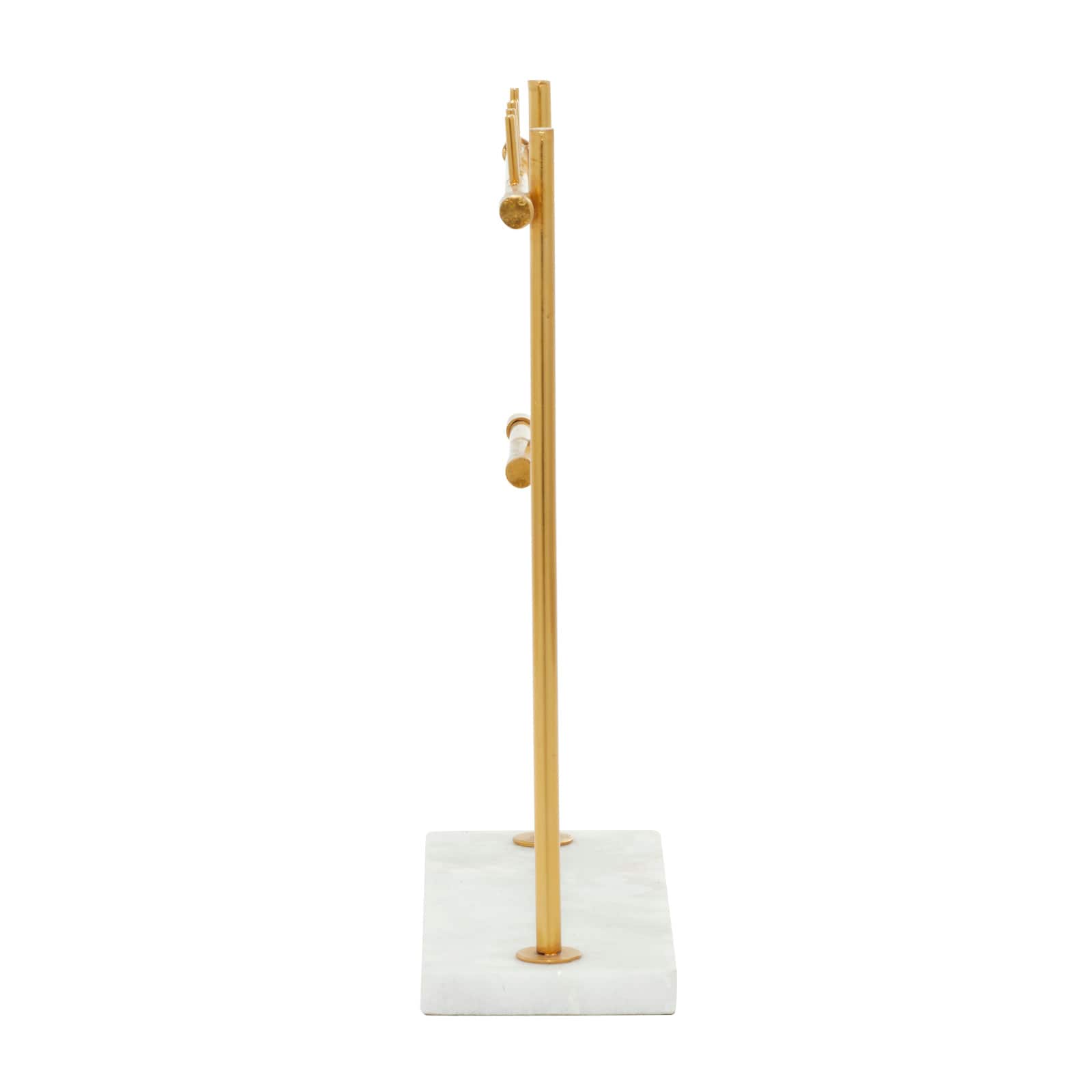 Gold Marble Modern Jewelry Stand, 13&#x22; x 12&#x22; x 4&#x22;