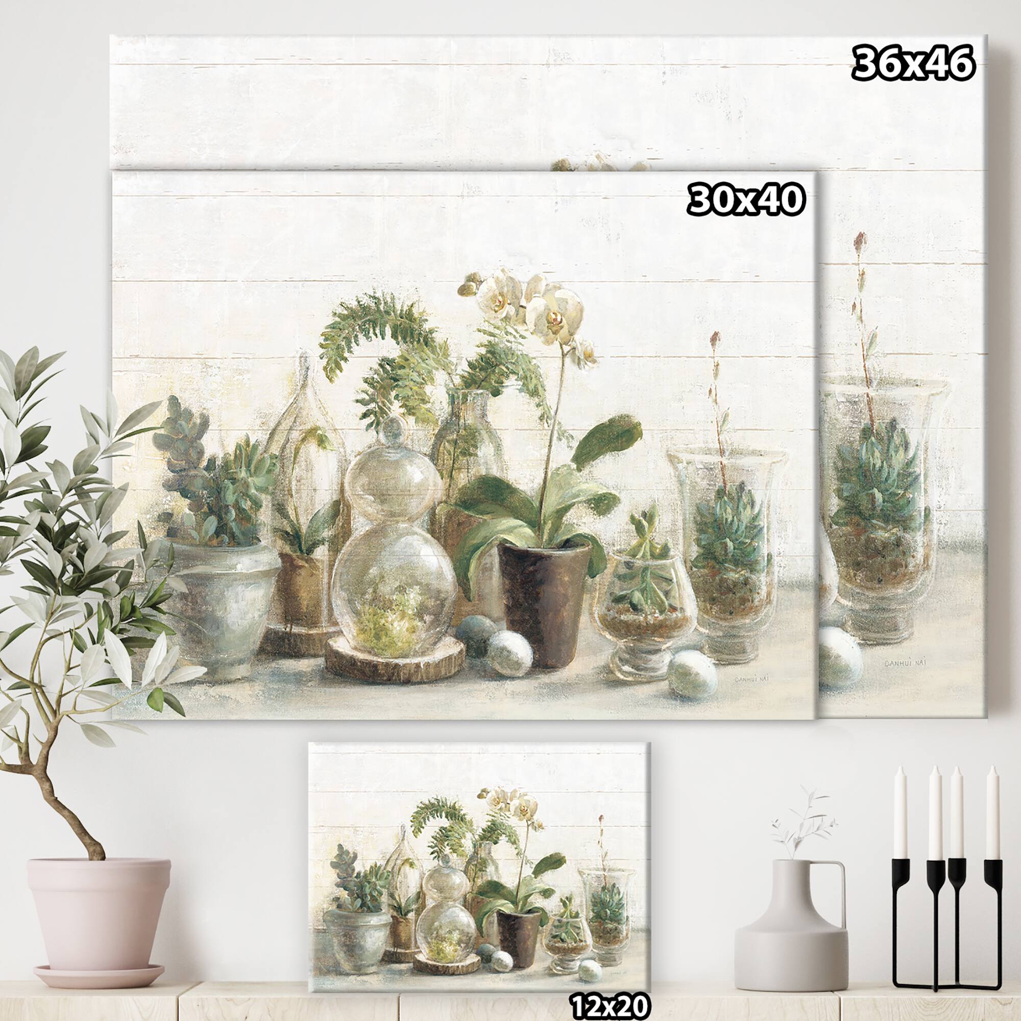 Designart - Greenhouse Orchids - Floral Cottage Canvas Artwork