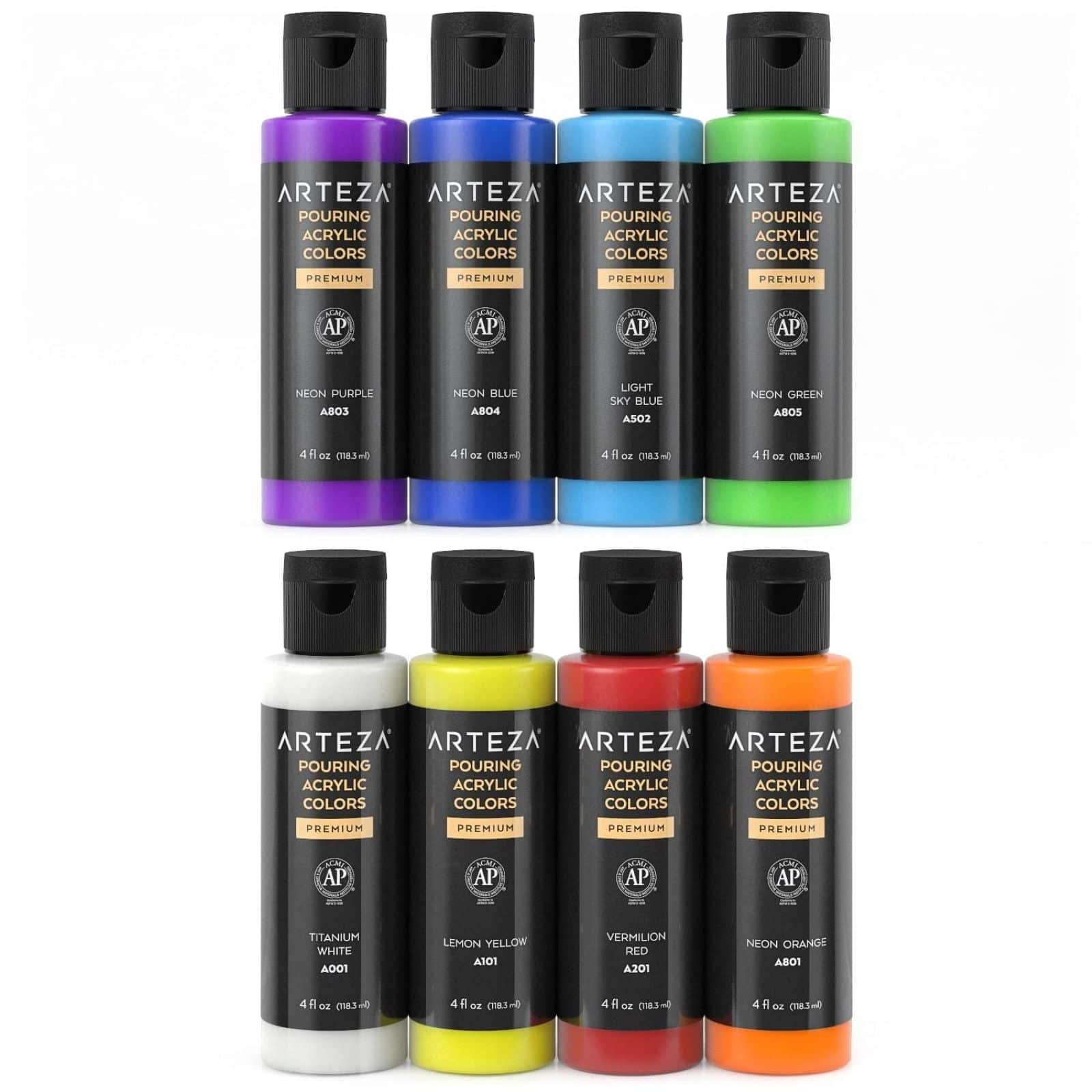 Arteza&#xAE; 8 Color Spectrum Tones Acrylic Pouring Paint Set